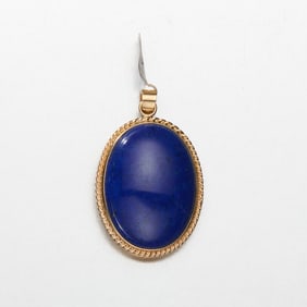 Lapis and Malachite 14k Pendant