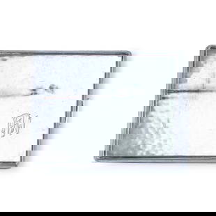 Sterling Silver Cigarette Case: Marked 855 SF. 3 x 4 x 7/16". Gross weight: 126 g.