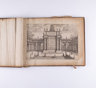 18th Century Volume of Roman Palace Etchings by Giovanni Battista Falda (Italian, 1643 - 1678)