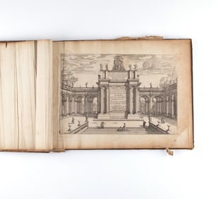 18th Century Volume of Roman Palace Etchings by Giovanni Battista Falda (Italian, 1643 - 1678)