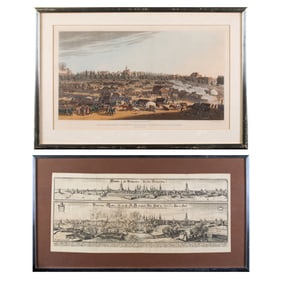 Panoramic Battle Scene Etchings (17th & 18th Century)