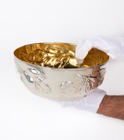 Antique Gilt Interior Silver Bowl