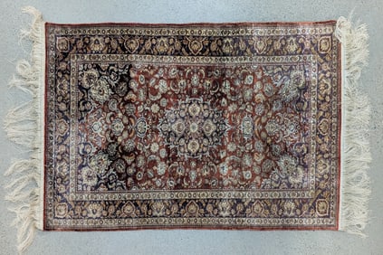 20th Century Persian Silk Scatter Rug