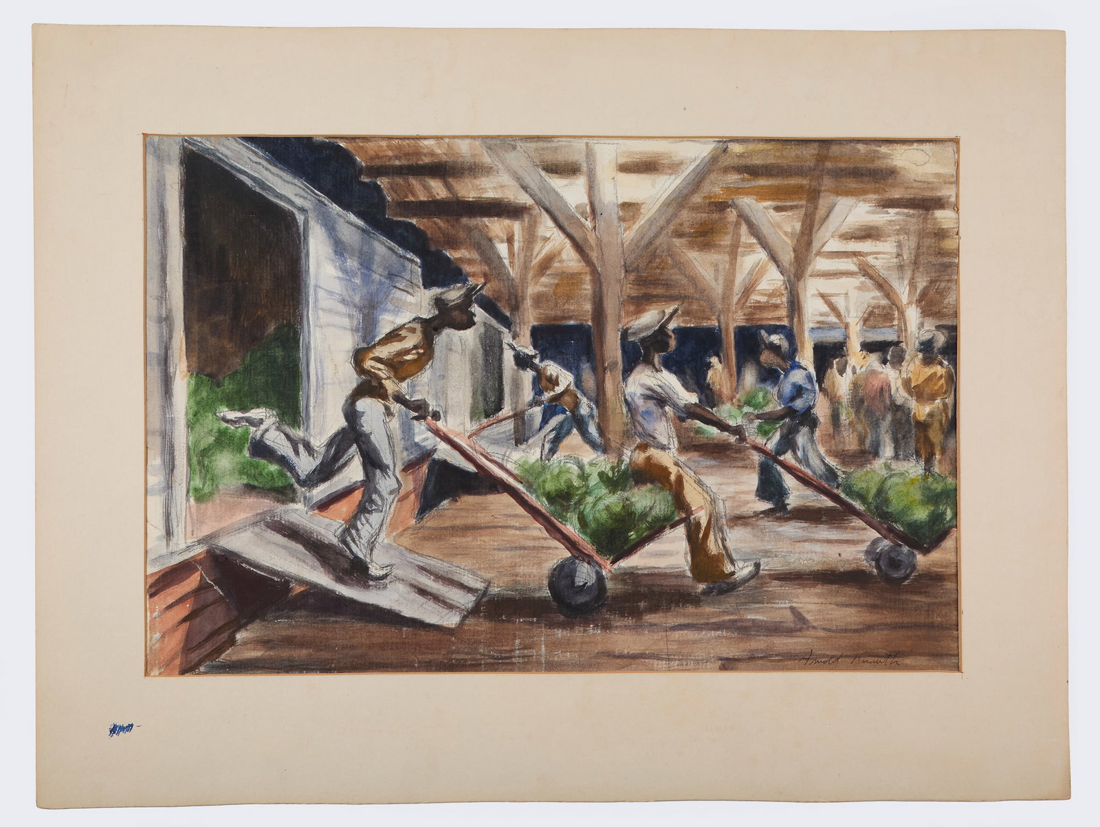 Arnold Whitman Knauth (American - Massachusetts, 1890-1960): Watercolor on paper. Signed at the bottom right. 13 1/2 x 19"; 18 x 24 (overall). Provenance: property of a Massachusetts collection. Shipping: At checkout, you can choose integrated shipping with Liv