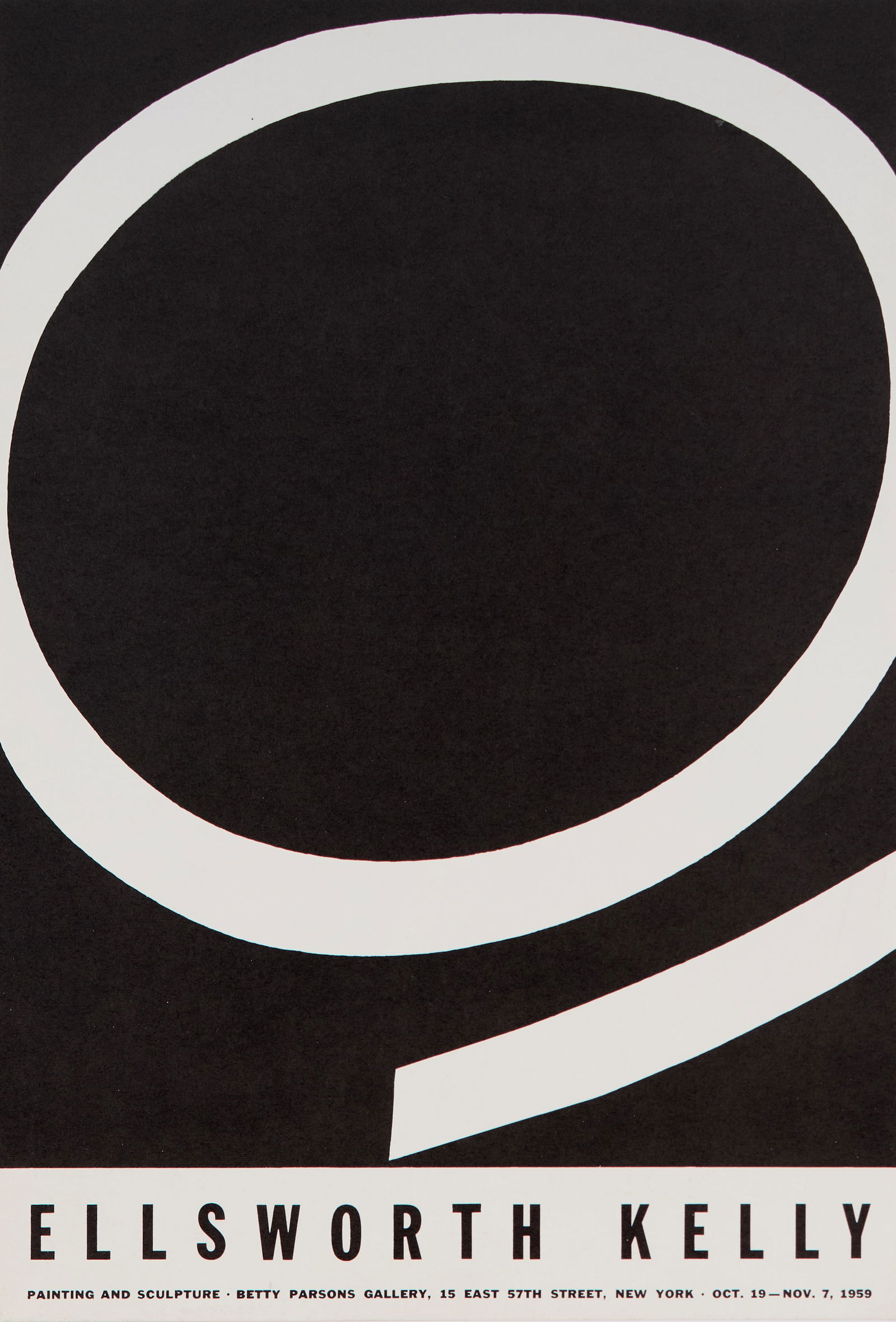 Ellsworth Kelly (American, 1923-2015): Created for the 1959 exhibit at the Betty Parsons Gallery. Offset lithograph. 16 x 10 3/4". Provenance: property of a Massachusetts collection. Shipping: At checkout, you can choose integrated shippin