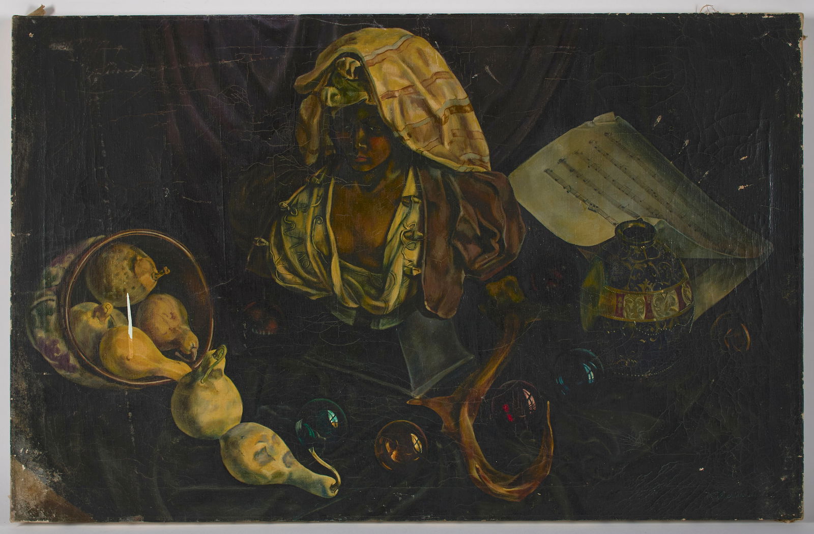 19th Century European Porcelain Plaque: Antique porcelain plaque after "The Archangel Michael Defeating Satan" circa 1635 by Guido Reni (Italian, 1575 - 1692). Several notations on verso, including label reading 'No. 8/1286'. 5 x 3 1/2" Pro