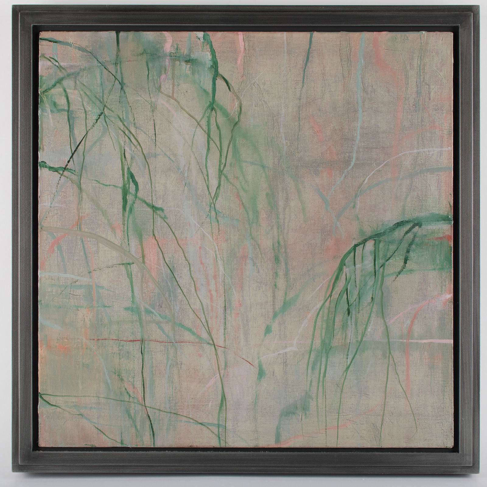 Michael Mazur (American, 1935 - 2009): "Tendrils/Rain." 1993. Oil on canvas, signed lower right and framed. Signed, titled and dated on the verso. 20 x 20". Provenance: Michael Mazur and Barbara Krakow Gallery; Provincetown Art Association