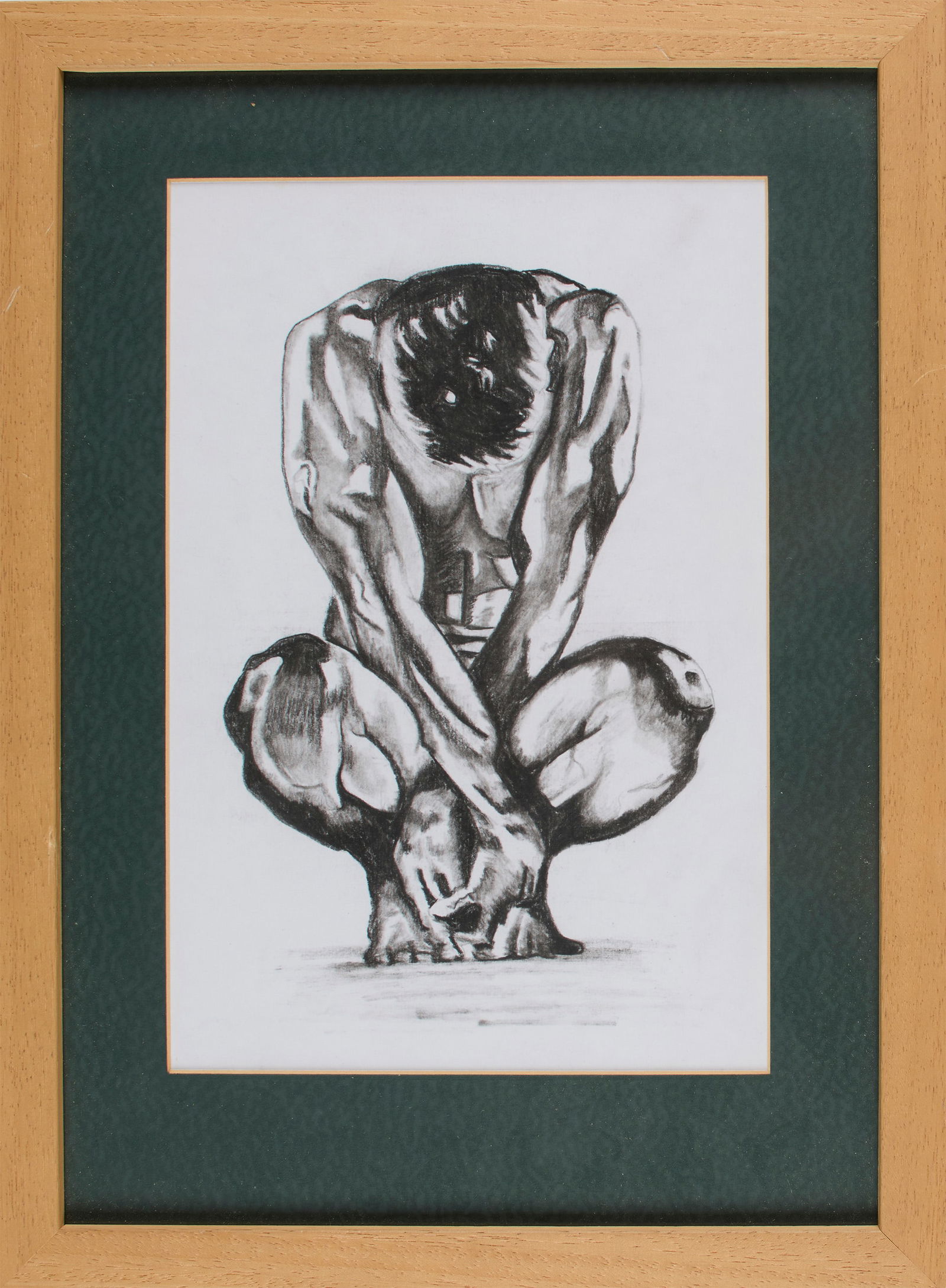 Contemporary School: Charcoal on paper. No signature found. 10 1/2 x 7" (sight); 15 1/4 x 11 1/4" (overall). Framed. Provenance: a prominent New York private collection. Shipping: At checkout, you can choose integrated sh