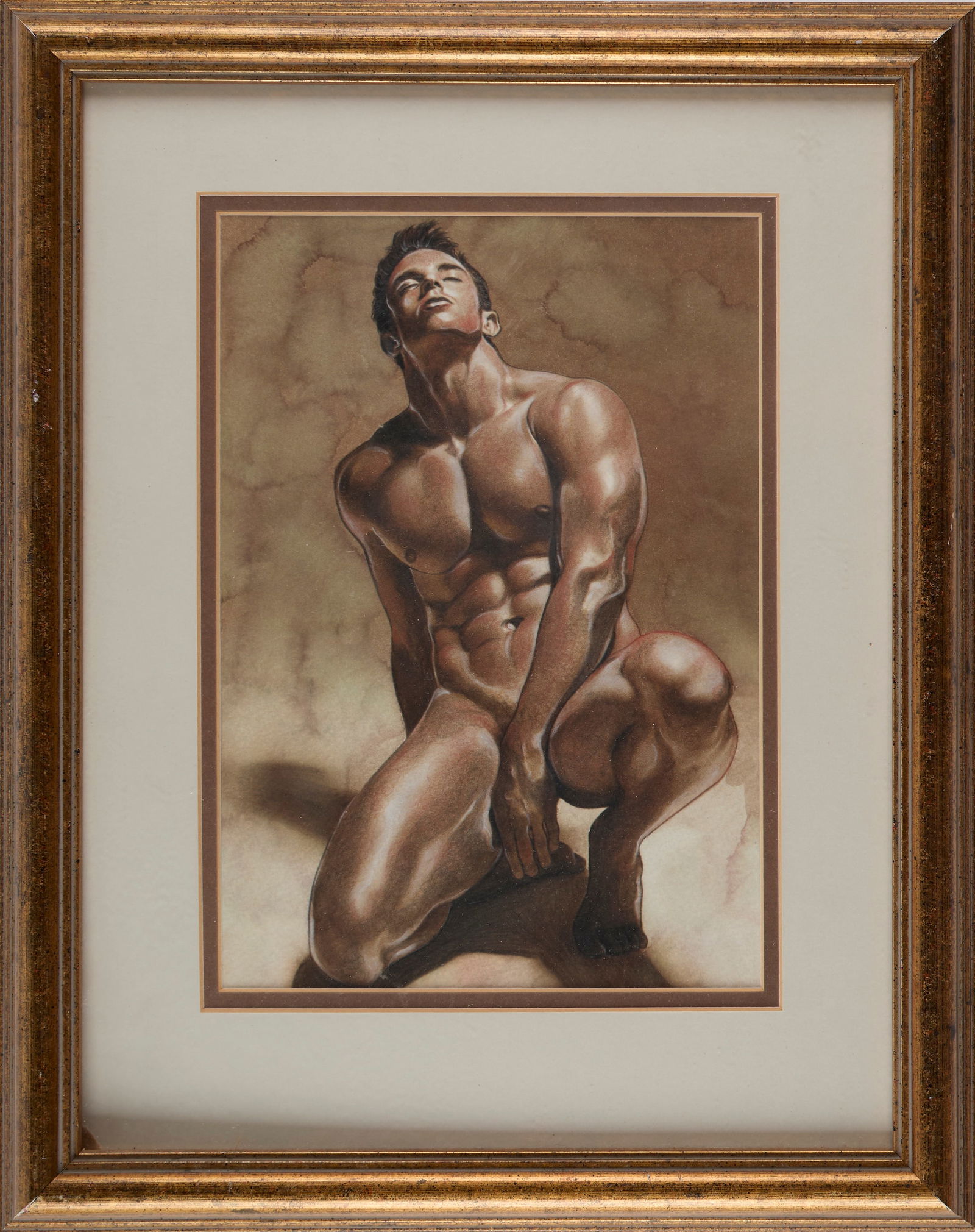 Mickey C. Tan aka Mcicconnet (Indonesian/American, b. 1969): "Only A Fool." Watercolor and graphite on paper. 2012. Signed, dated and titled on verso. 10 1/2 x 7 1/4"; 16 x 13" (overall). Framed. Provenance: a prominent New York private collection. Shipping: At