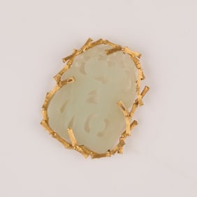 Carl D. Lindstrom 18k Jade Pendant.