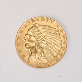 1909 U.S. Indian Head $2.50 Gold Coin