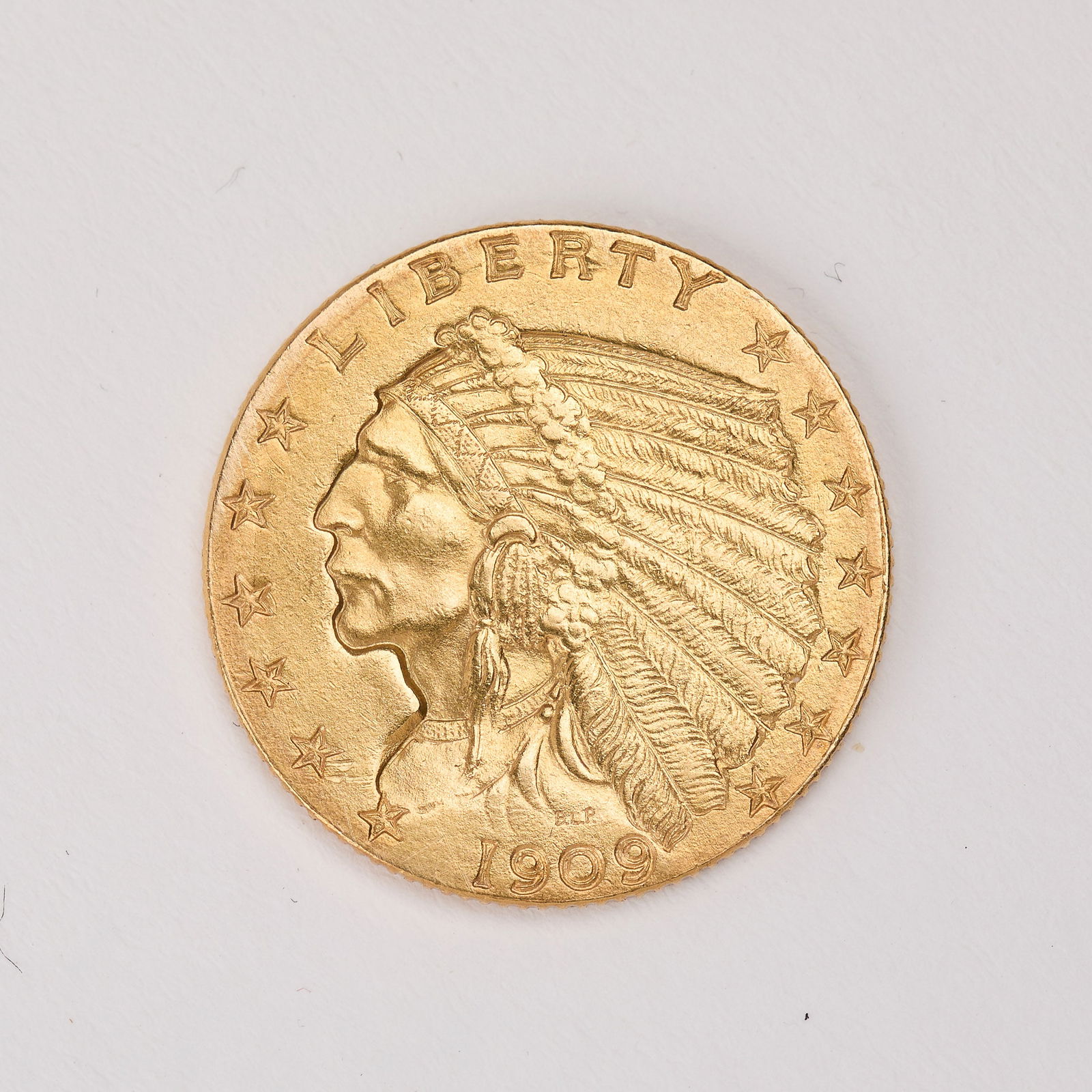 1909 U.S. Indian Head $2.50 Gold Coin (1 of 4)