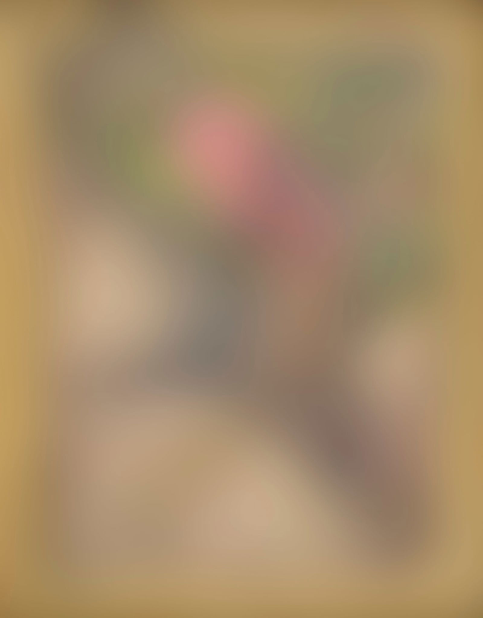 Joseph Radoccia (American, b.1961): Cock with Flowers and Cumming. Acrylic and graphite on canvas. Signed at bottom left. 14 x 11"; 15 x 12" (overall) Framed. Provenance: property of a Provincetown, Massachusetts estate.