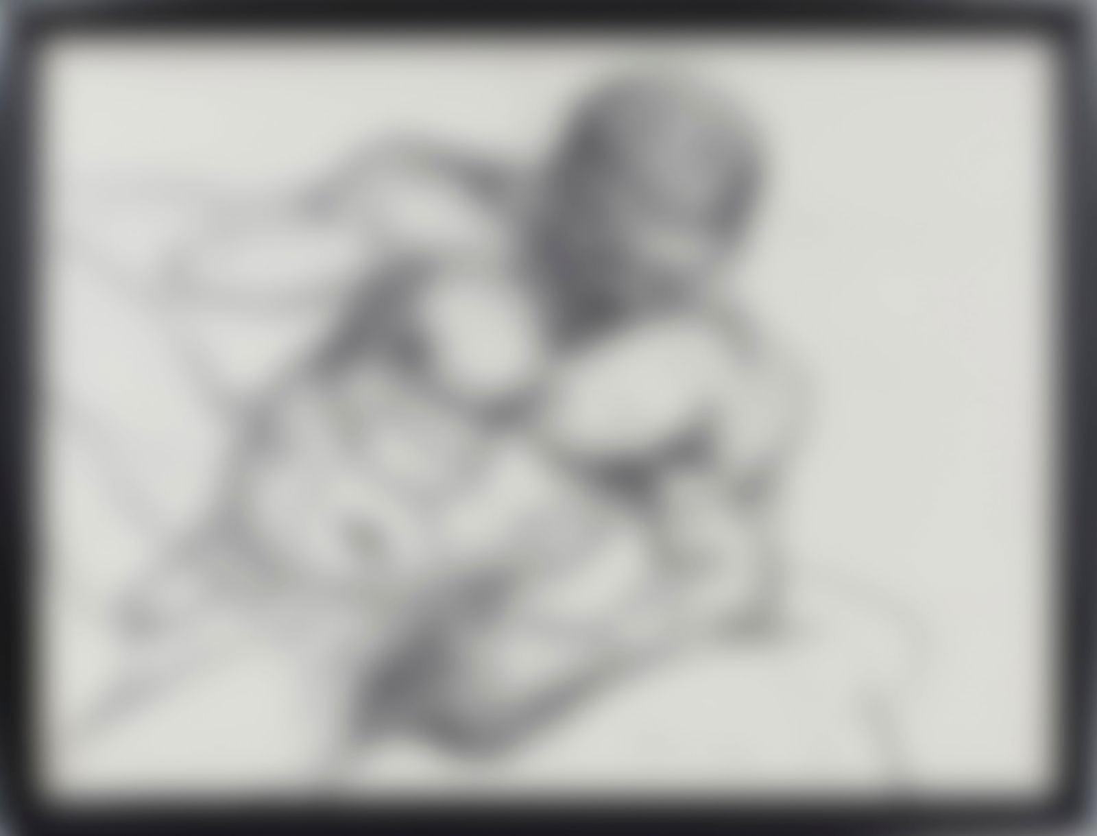 Larry R. Collins (American, b. 1945): Reclining Charcoal Nude. Charcoal on paper. Signed at bottom right. 23 1/2 x 17 1/2“; 25 x 19” (overall). Framed. Provenance: property of a Provincetown, Massachusetts estate.