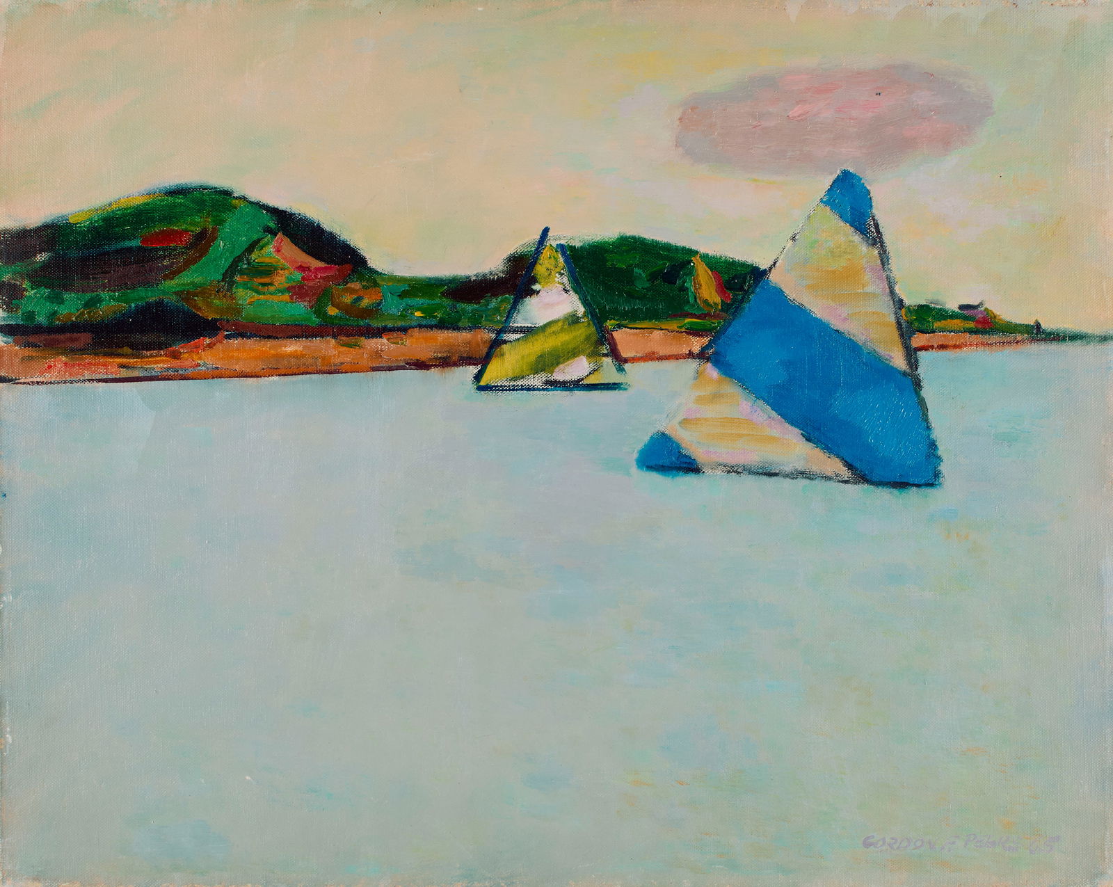 Gordon F. Peers (American, 1909 - 1988): Oil on canvas. 1965. Seascape. Signed and dated lower right. 16 x 20". Provenance: the estate of Gordon Peers.