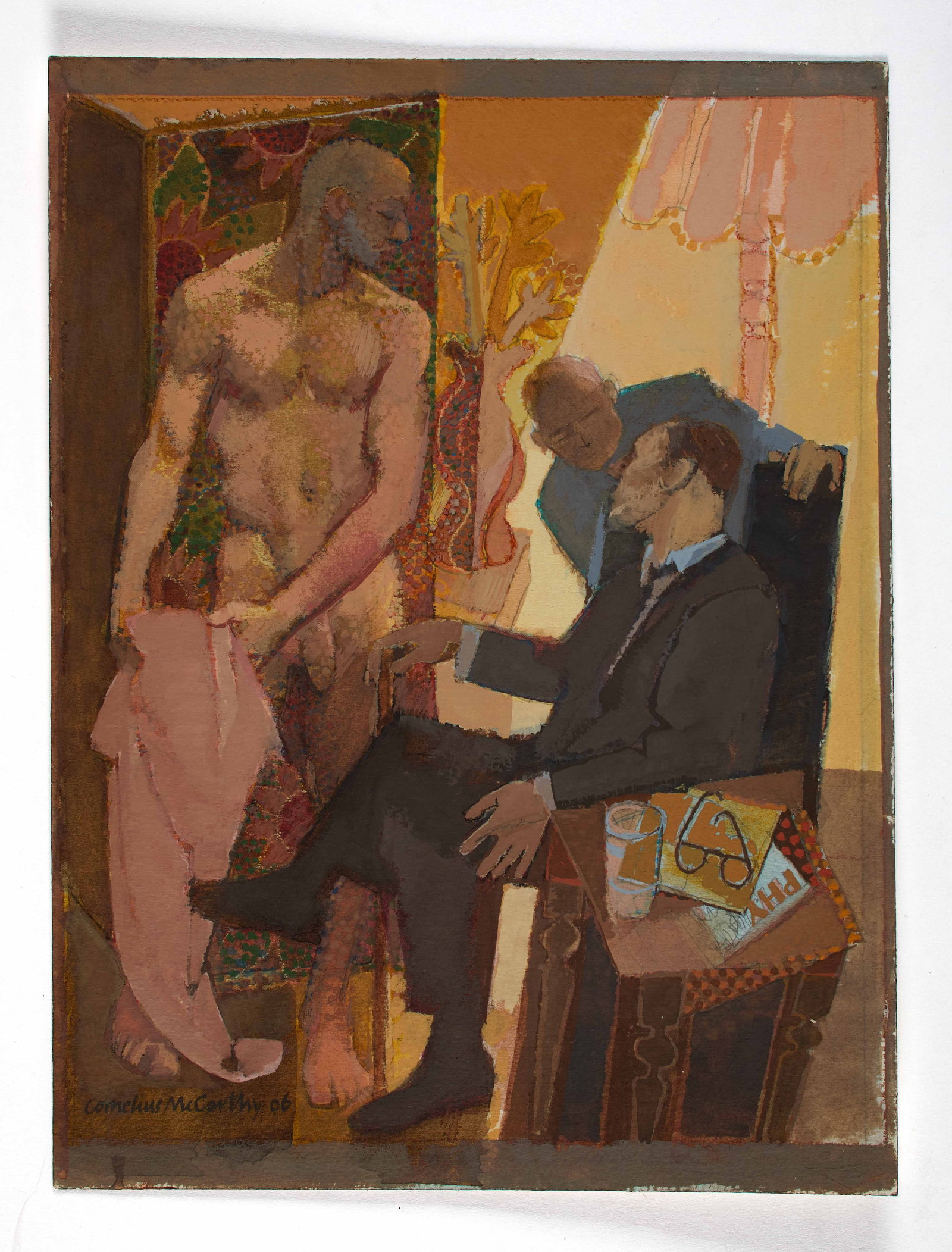 Cornelius McCarthy (British, 1935-2009): "Choice." 2006. Gouache on paper. Signed and dated "Cornelius McCarthy '06" on the bottom left.12 x 9". Provenance: Property of an American Museum.