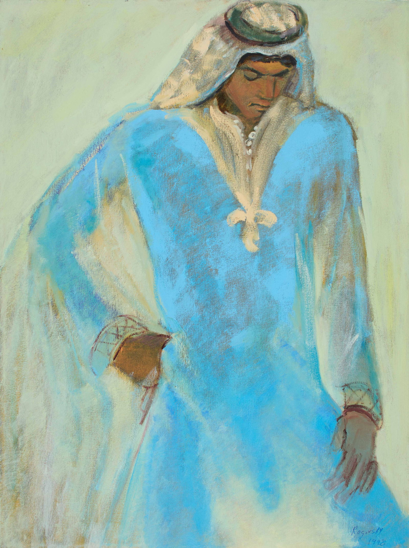 Michael Rogovsky (American, b. 1949): "Silhouette." 1998. Oil on canvas. Signed and dated on the bottom right 40 x 30". Provenance: Acquired from the artist.