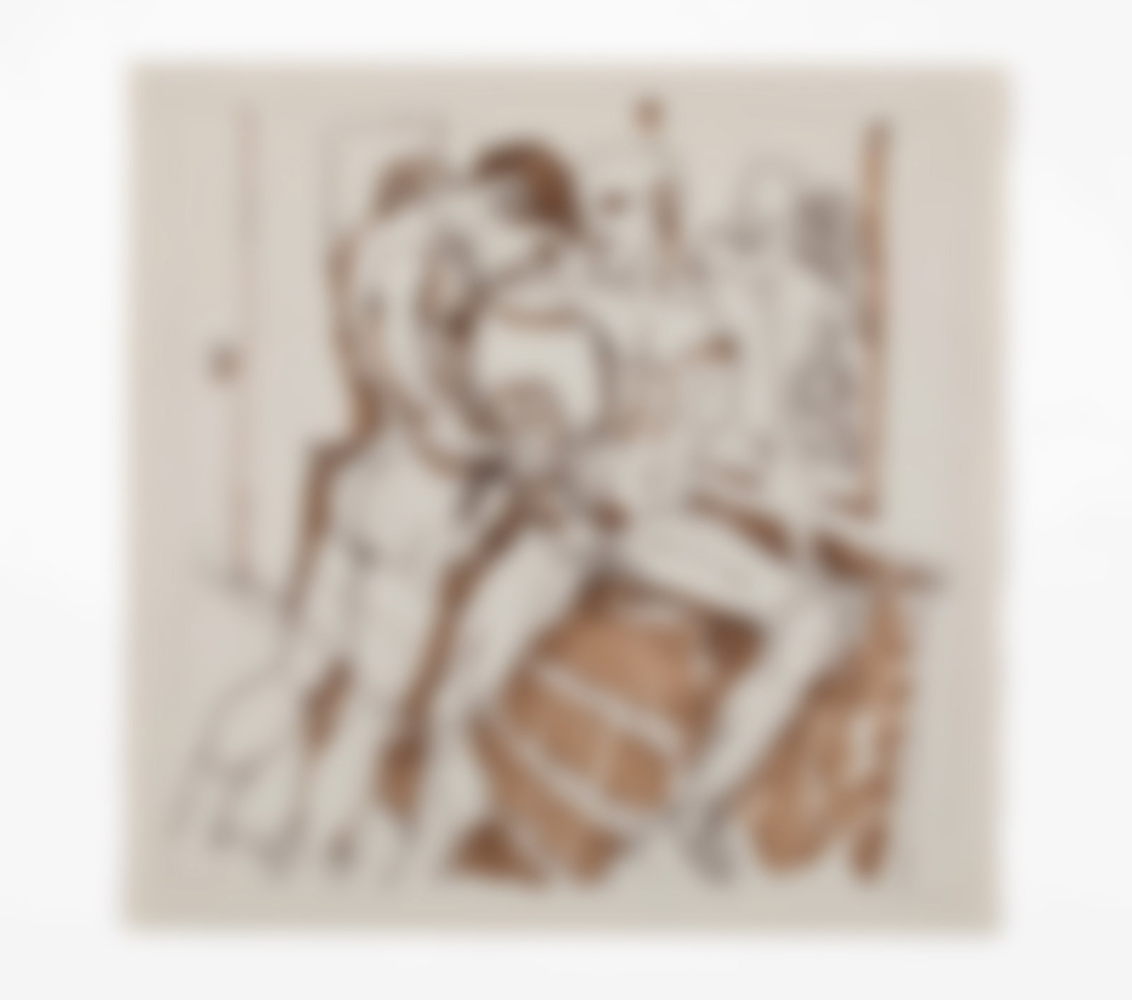 Michael Kirwan (American, 1953-2018): "Untitled (Frottage)." Pen, marker, and graphite on paper. 12 1/2 x 12 1/2". Provenance: Property of an American Museum.