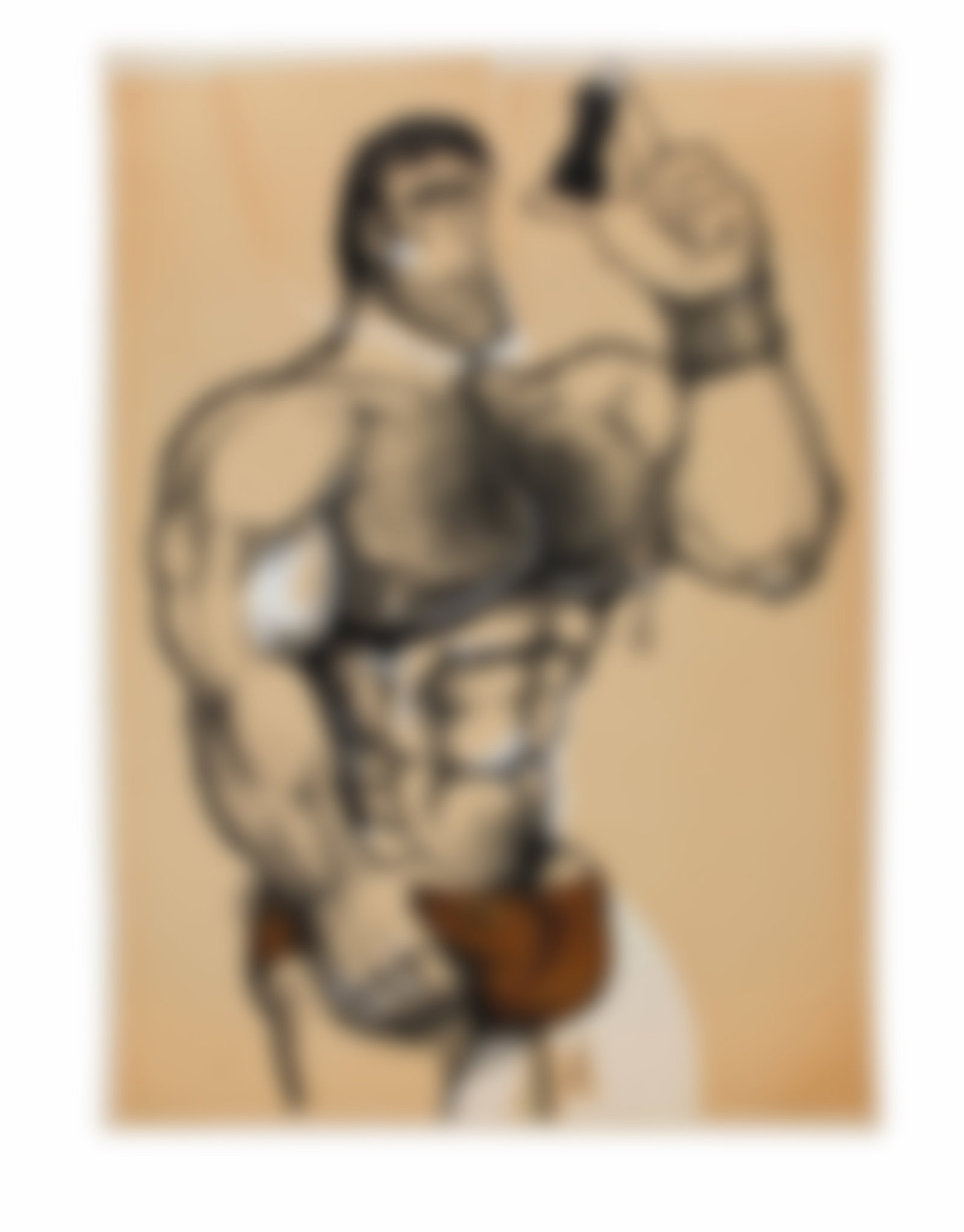 A. JAY (Al Shapiro) (American, 1932-1987): "Harry Chess: I'm Number One." 1980. Pen and ink and mixed media on paper. Signed and dated on the center left. 17 5/8 x 12 7/8". Provenance: Property of a private California collec