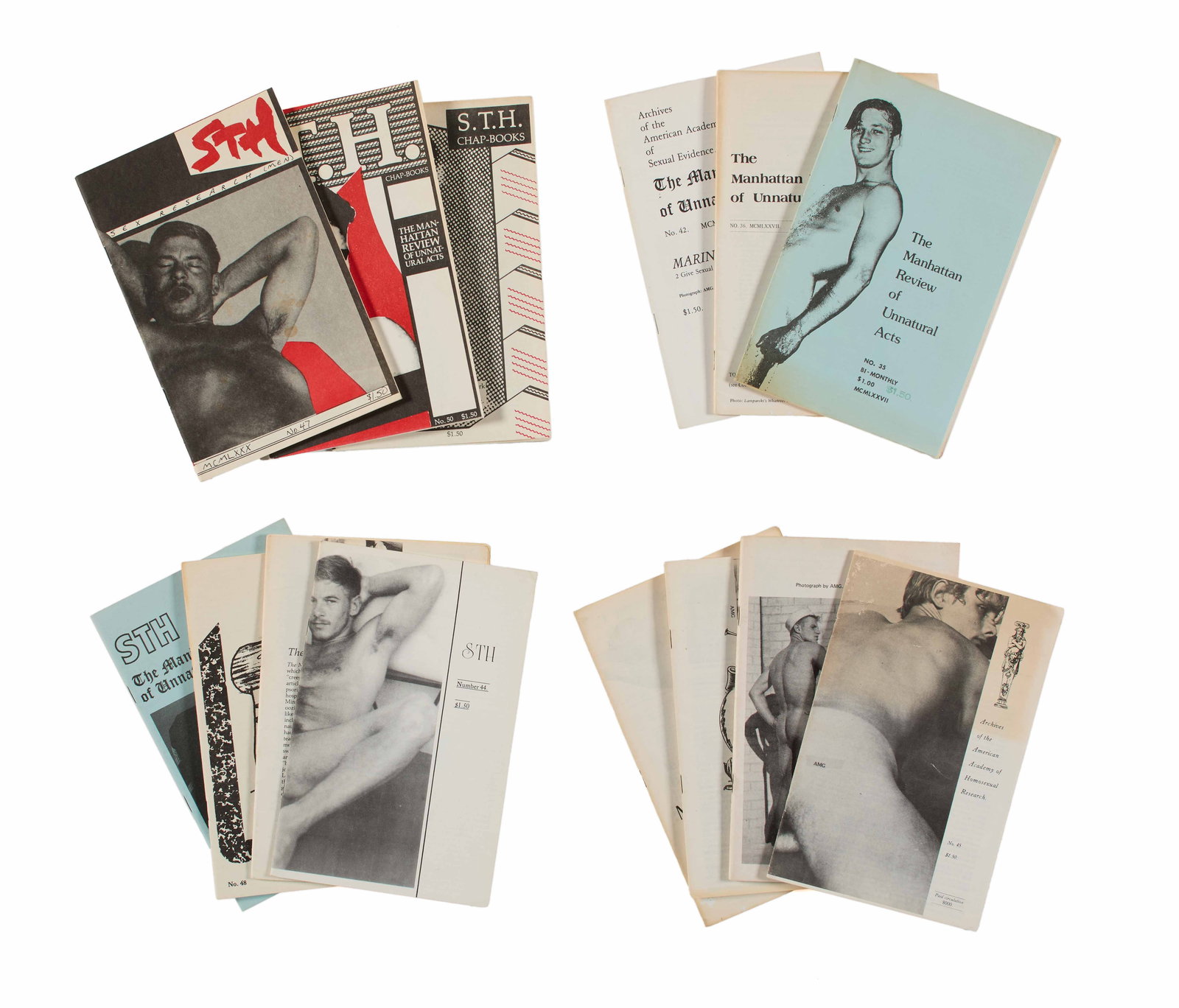 Collection of S.T.H. Publications: Collection of fourteen (14) historically significant zine publications by S.T.H. (Straight to Hell), later known as The Manhattan Review of Unnatural Acts. 1973-1985.8 1/4 x 5 1/2" (each).
