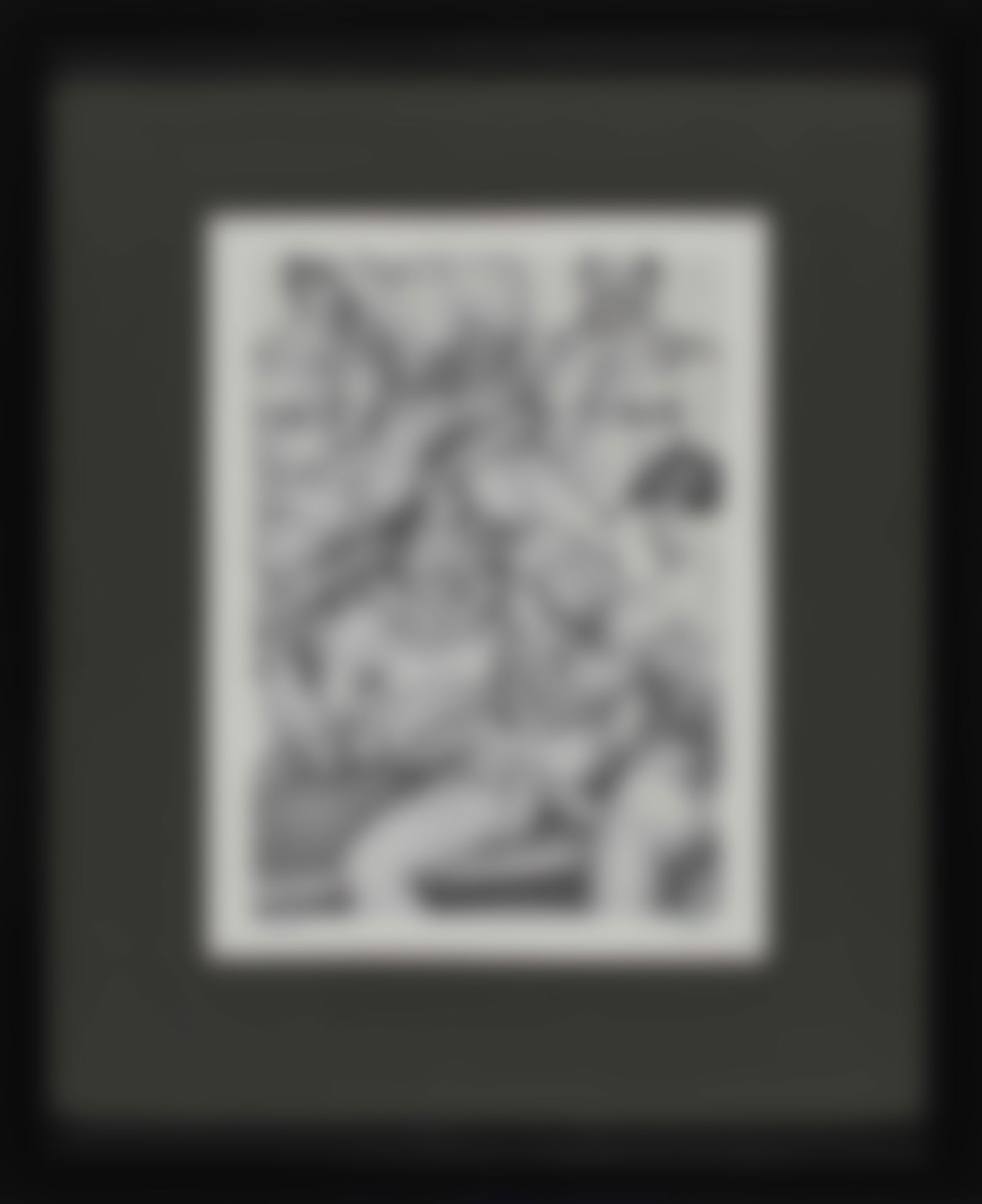 Tom of Finland (Touko Valio Laaksonen) (Finnish, 1920-1991): "Super Sauna." 1983. Lithograph. From the edition of 180 (Numbered: 178/180). Editioned and hand-signed on the margin by the artist in black ink.Framed. 14 1/4 x 10 3/8".