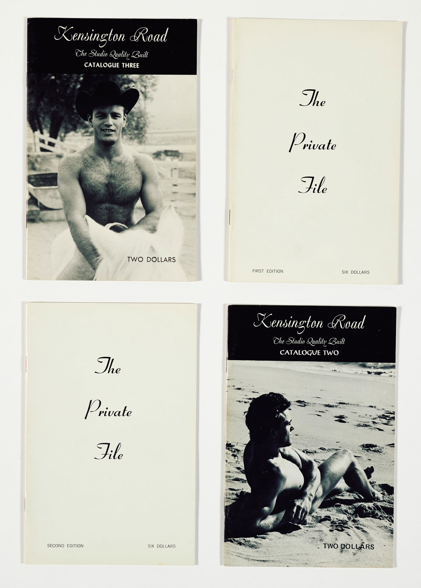 Bruce of Los Angeles (Bruce Bellas) (American, 1909-1974): Grouping of Four (4) Photo Catalogues by Bruce of Los Angeles. Softcover. All first edition (Private File I & II were erroneously labeled "First Edition" and "Second Edition" by the artist. Only one r