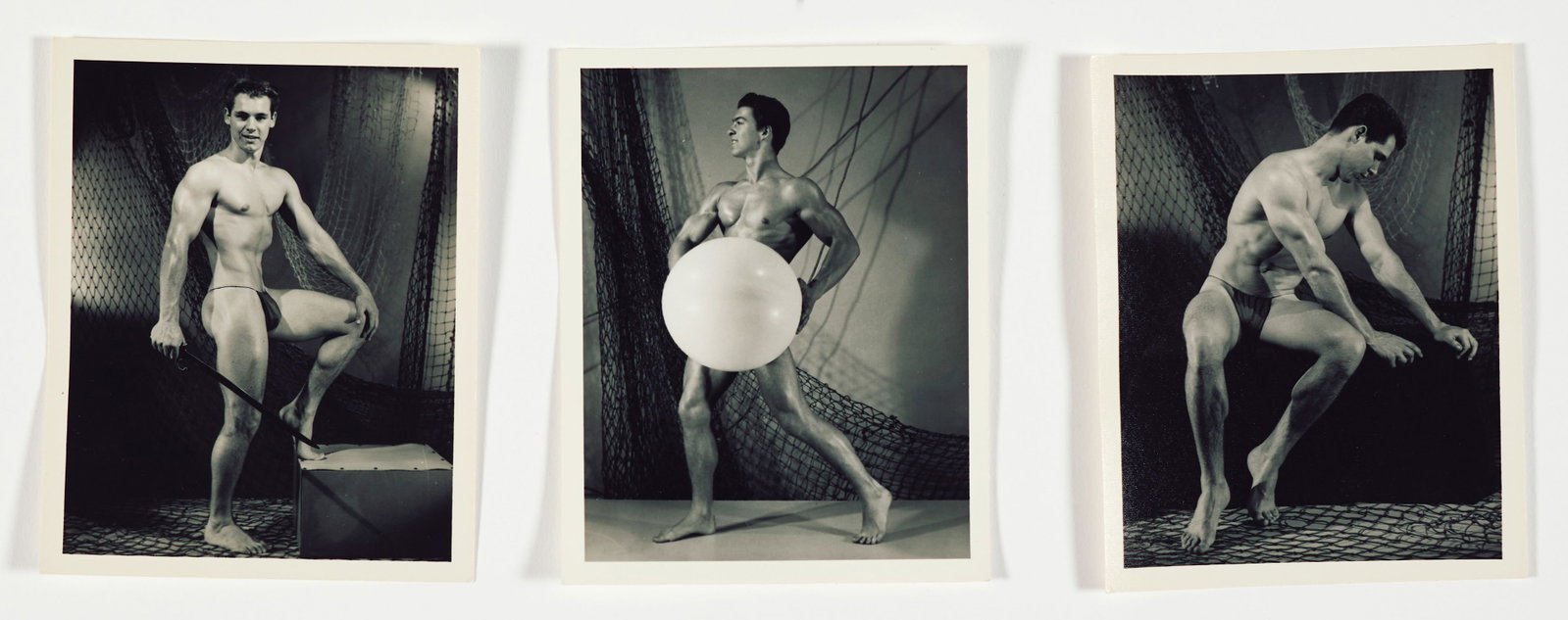 Bruce of Los Angeles (Bruce Bellas) (American, 1909-1974): Grouping of Three (3) Physique Photographs by Bruce of Los Angeles. Gelatin silver prints. Models depicted: i. & iii. Pat Tracy. ii. Larry Scott. &n