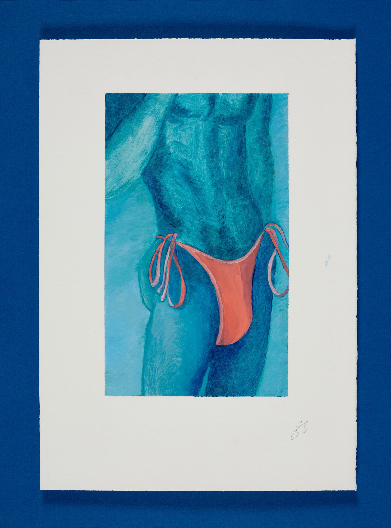 Shakil Solanki (South African, b. 1997): Royal Robes, 2020. Oil-based monotype on Fabriano paper. Mounted. Signed on the bottom right, "S S". Paper: 16 1/4 x 11 1/2 in (41.3 x 29.2 cm). Mounted: 19 1/2 x 14 3/4 in (49.5 x 37.5 cm).
