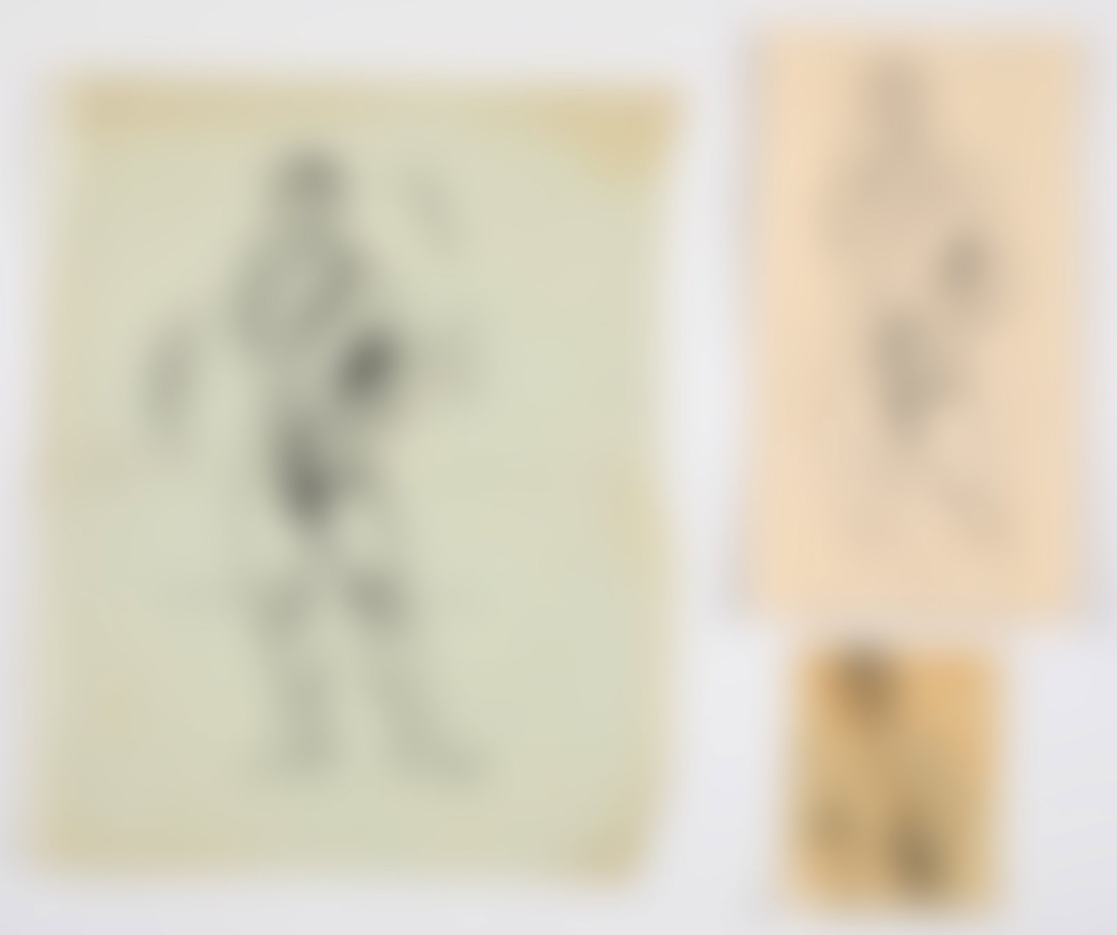 Sam Steward (American, 1909-1993): Grouping of Three (3) Drawings by Sam Steward. Ink on paper vellum; Ink on paper. Grouping of three (3) preparatory drawings from a Sam Steward portfolio. Includes the following drawings: i.