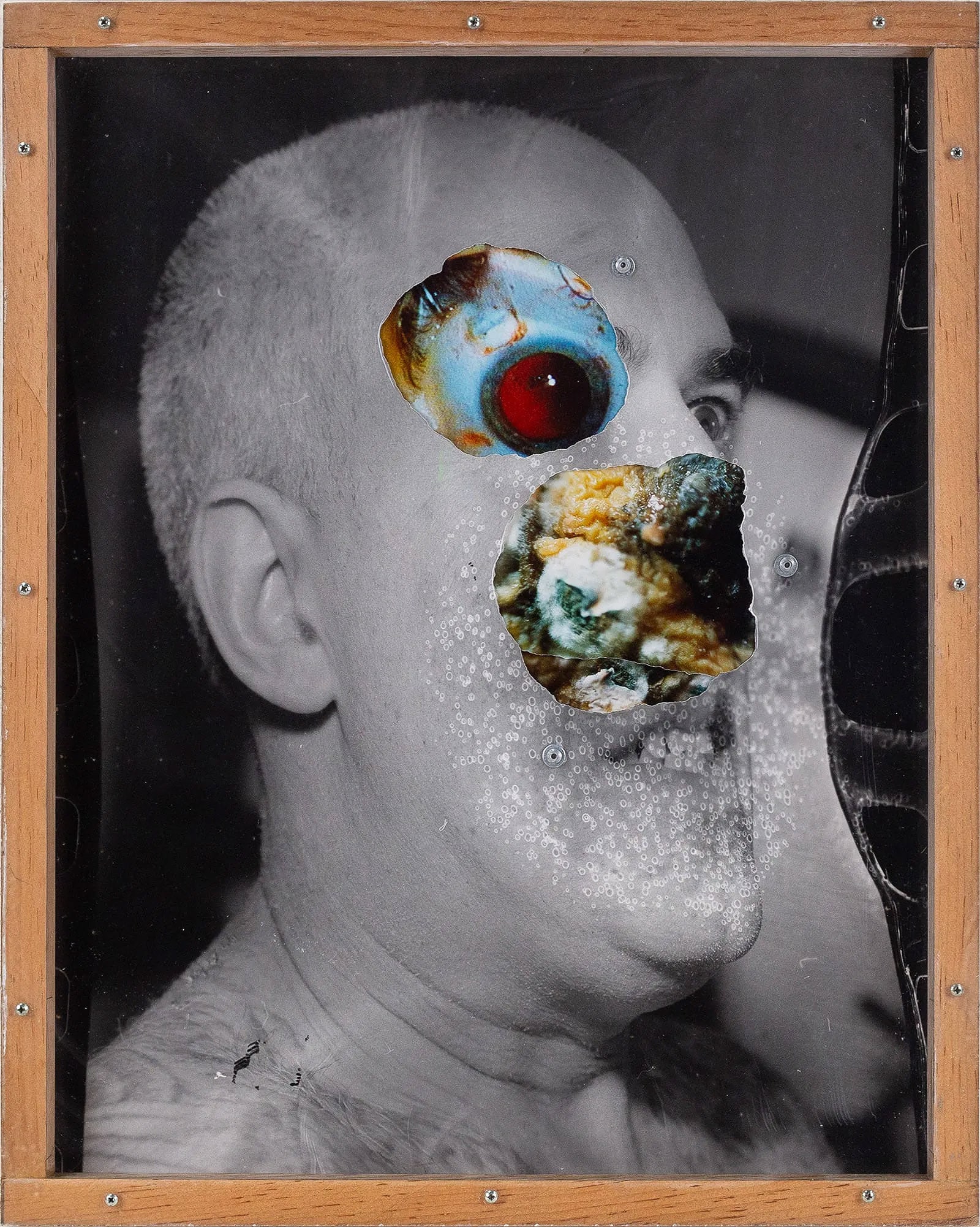 William Beccio (American, 21st Century) "Corndog (Blackhead)", 1993. Collage mixed media in (1 of 2)