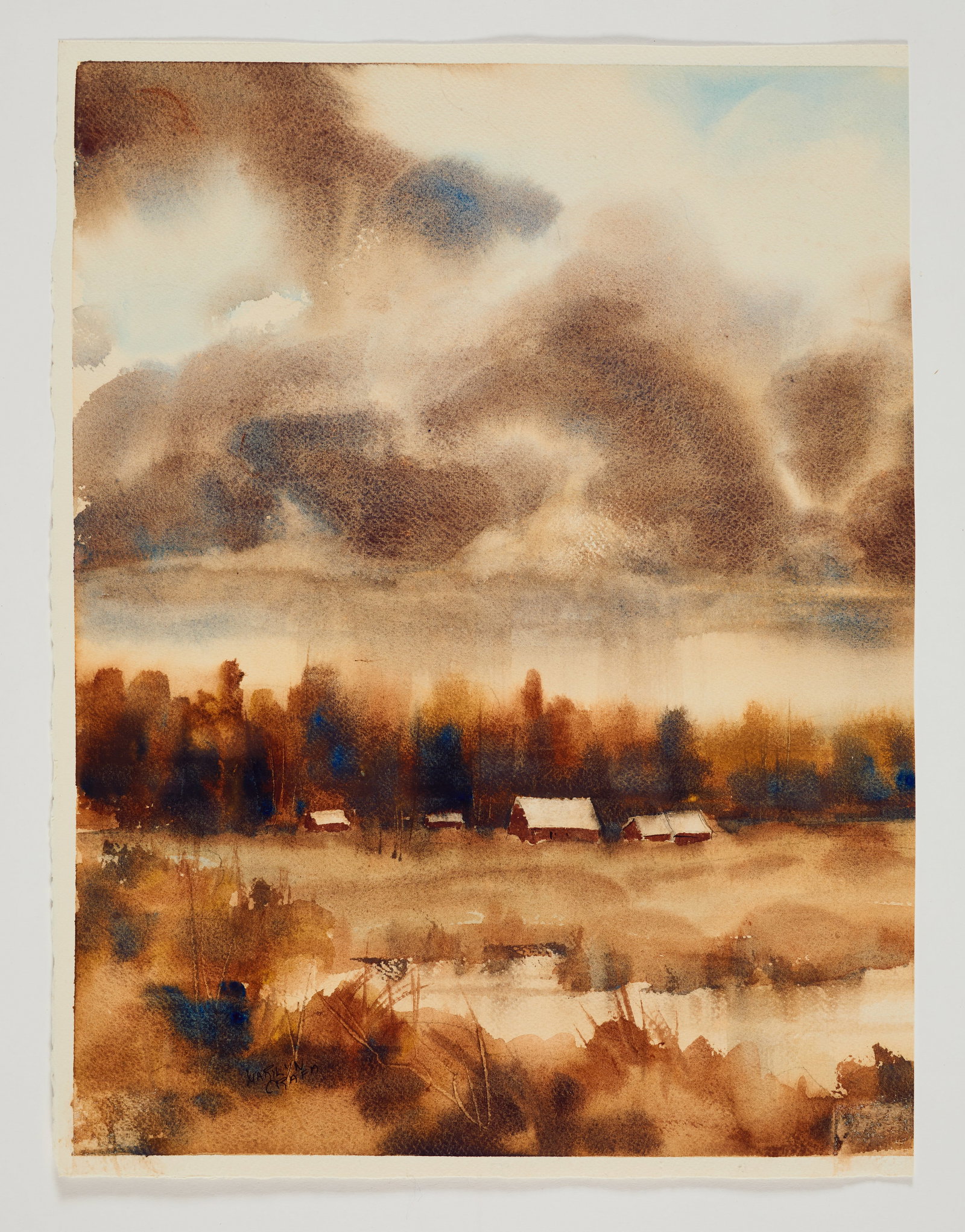 Marilyn Crafa (American - Connecticut, 20th Century ) Untitled (Landscape and seascape). (1 of 3)