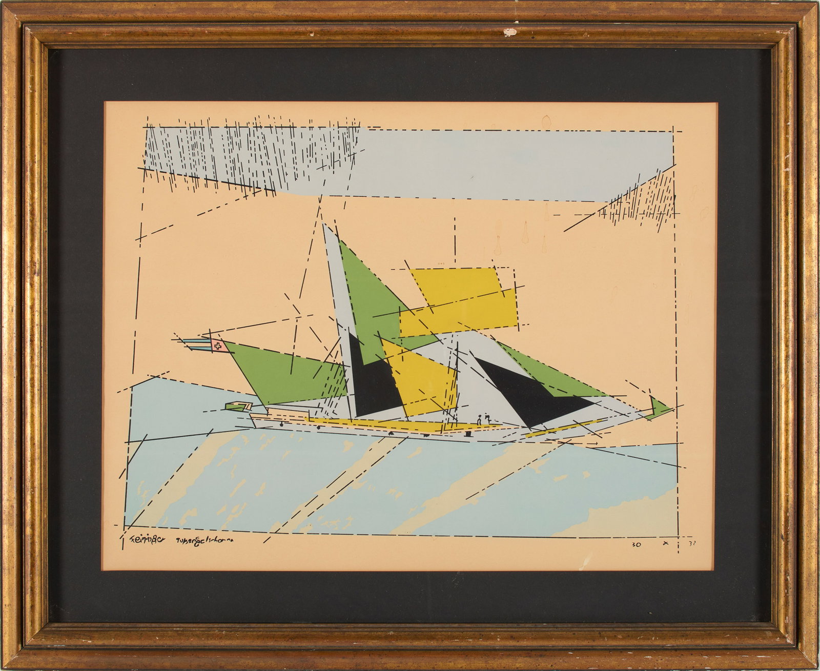 Lyonel Charles Adrian Feininger (American - New York/California, 1871-1956) "Toppsegelschoner (1 of 1)