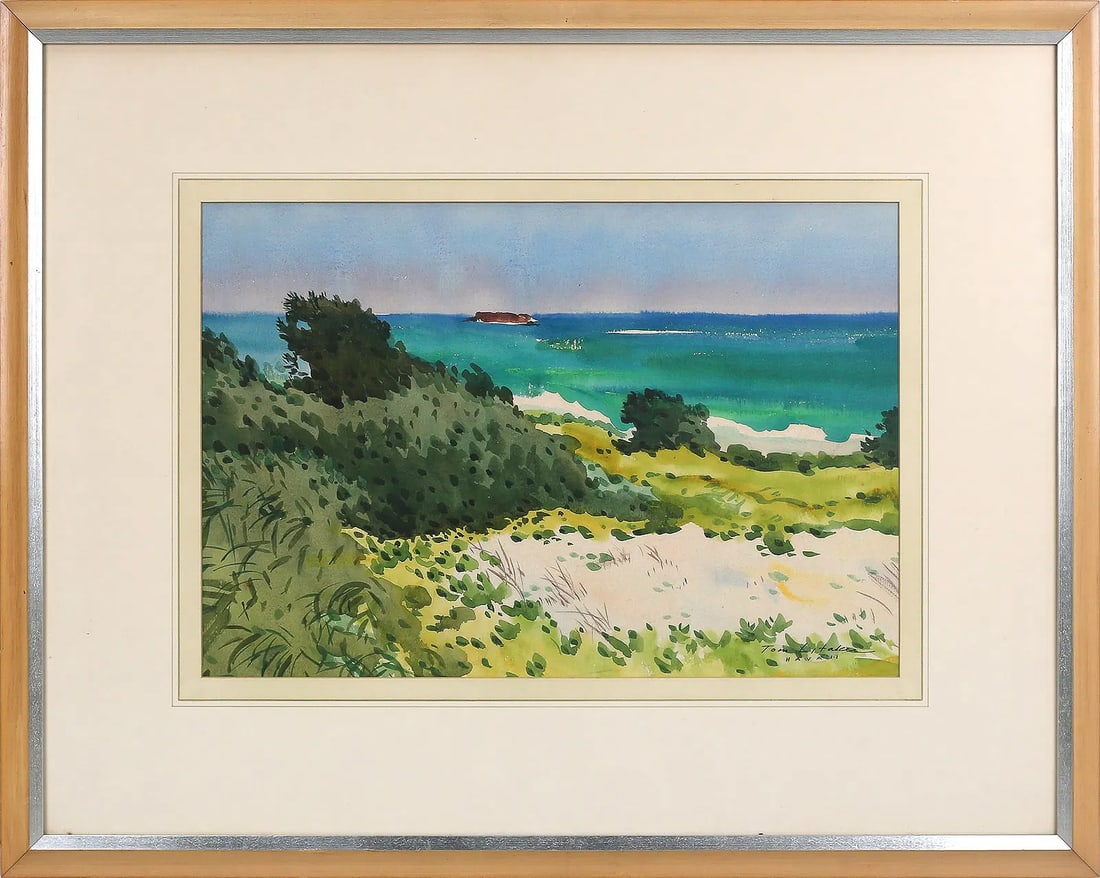 Thomas Franklin Litaker (American, 1906-1976) Untitled (Hawaii). Watercolor on paper. Signed and (1 of 3)