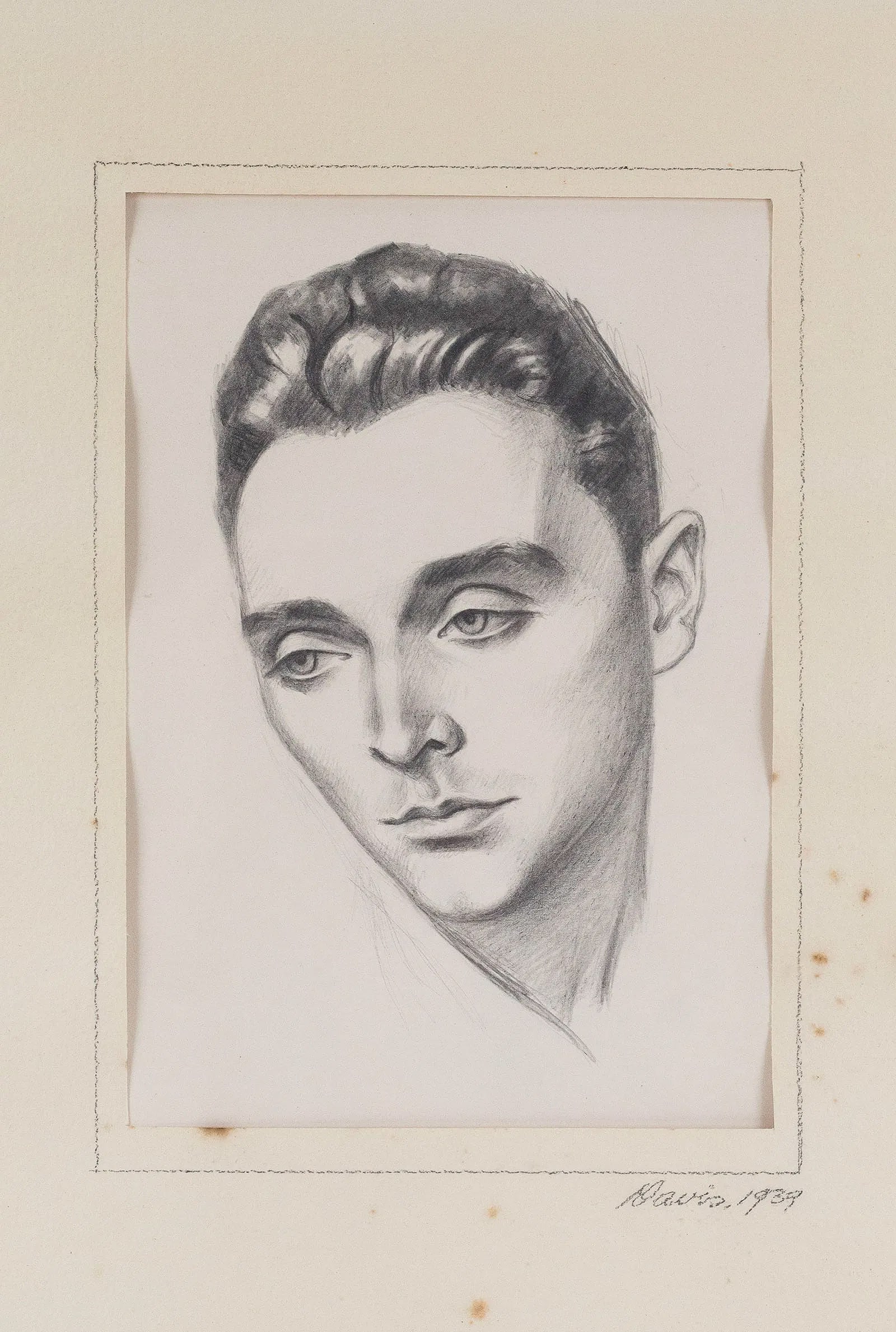 Floyd Macmillan Davis (American, 1896-1966) Untitled (Portrait of a Young Man), 1939. Graphite on (1 of 2)