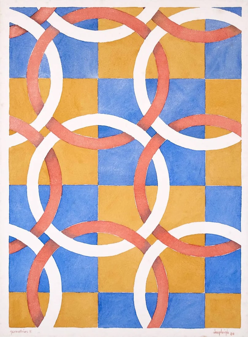 Lois McKinney Shapleigh (American - Rhode Island, 1947-2008) "Geometries 5", 1984. Graphite and (1 of 2)