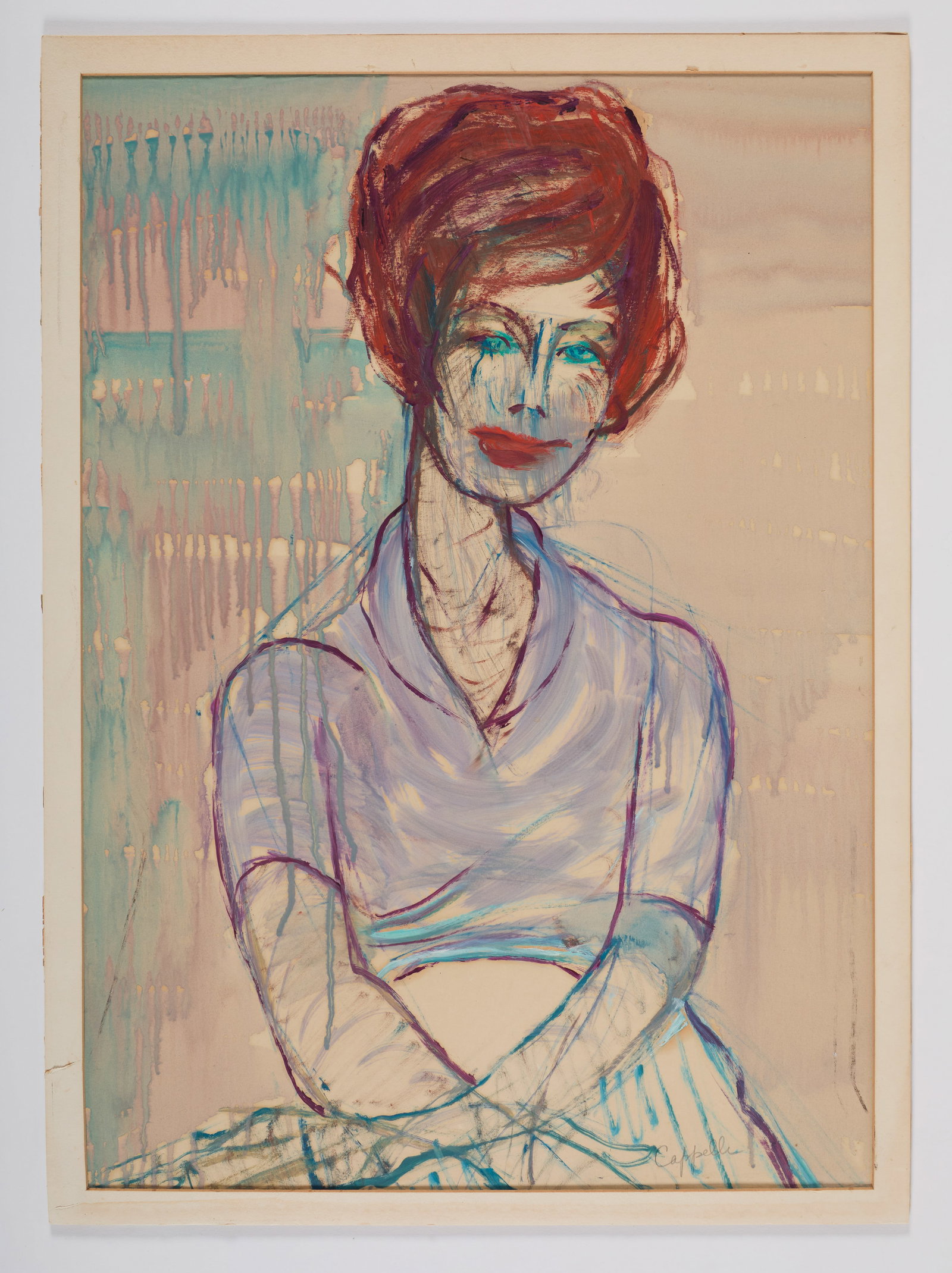 Giovanni Cappelli (Italian, 1923-1994) Two (2) works: Graphite on paper study & watercolor on (1 of 4)