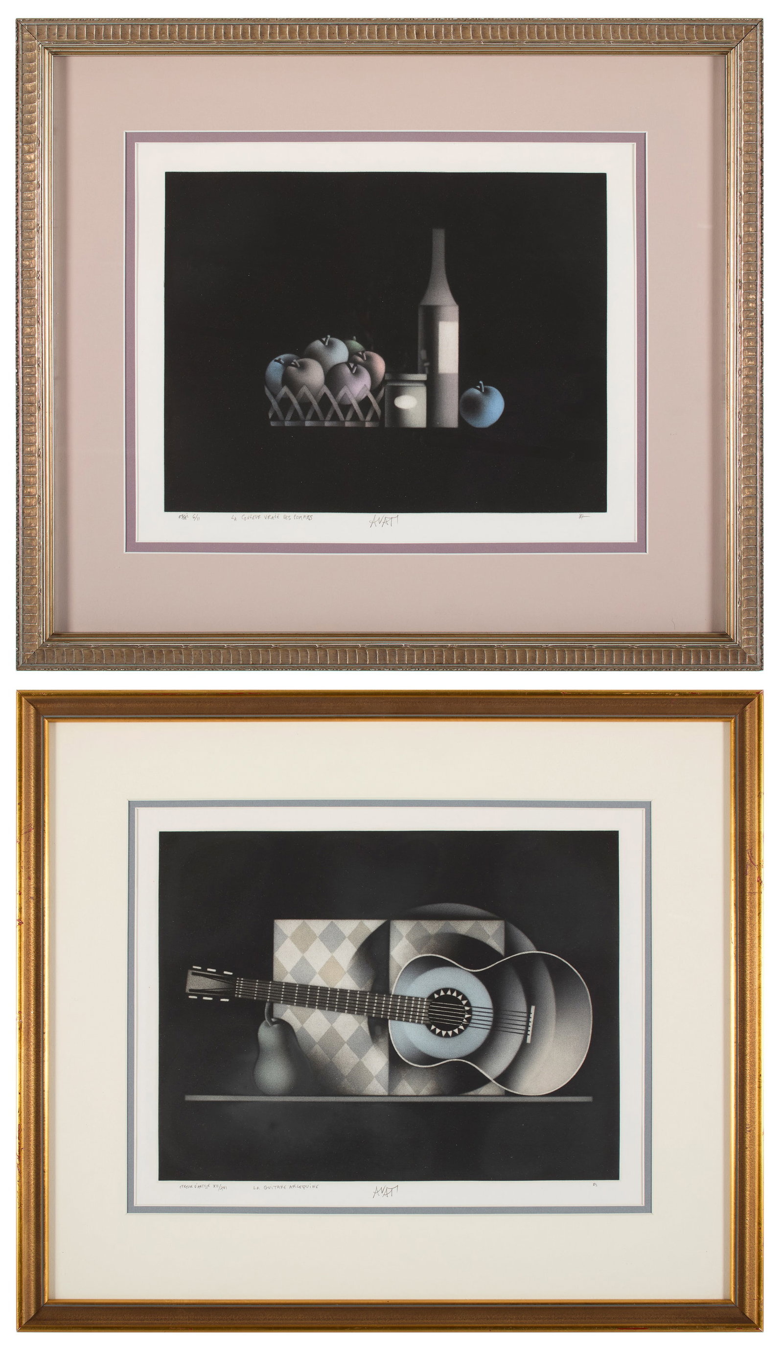 Mario Avati (French/Italian, 1929-2009) Two (2) Mezzotints: "Les Couleurs Craie Des Pommes", 1987. (1 of 5)