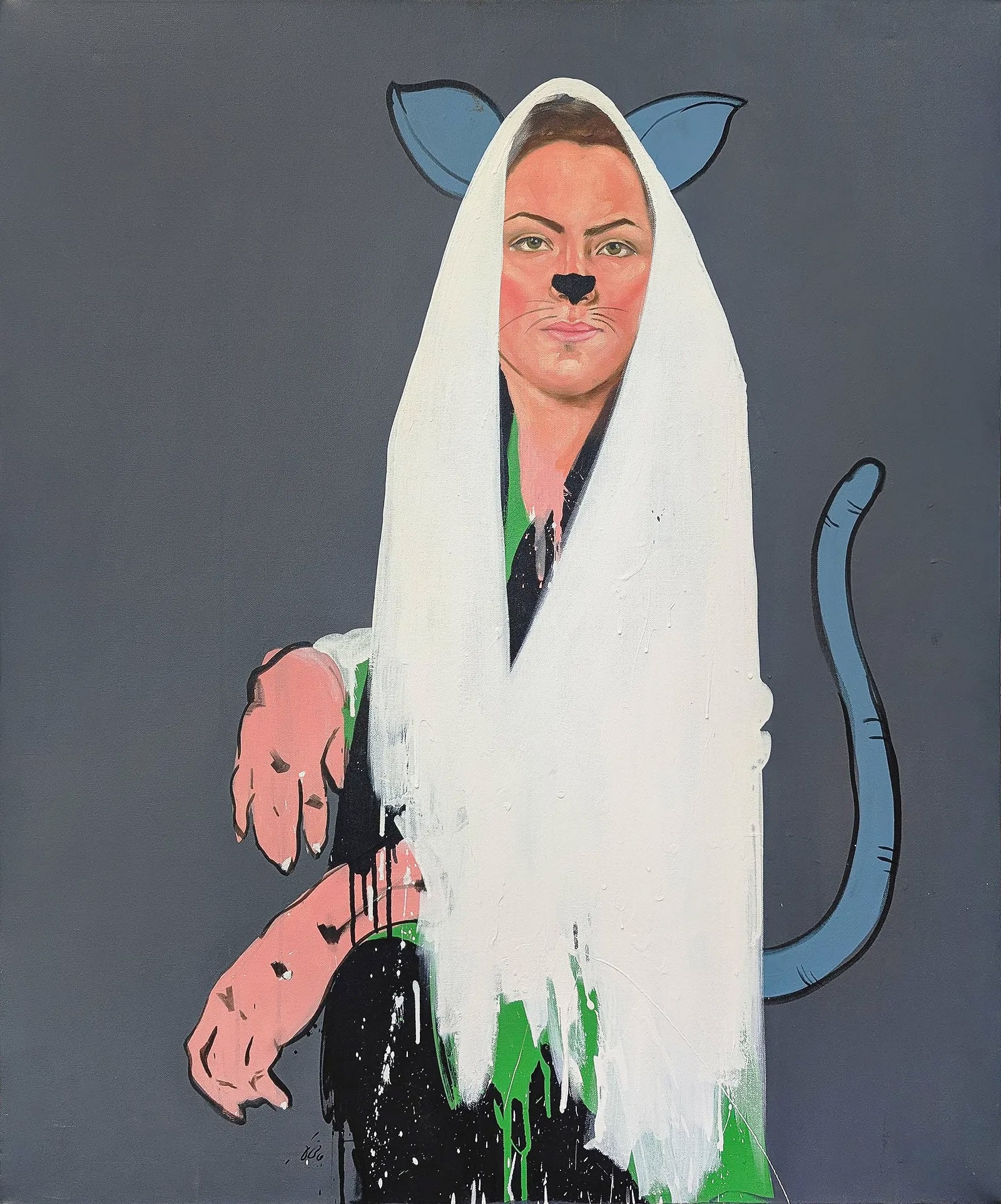 Mani Kumar Kehna (Iranian, Contemporary): Mani Kumar Kehna (Iranian, Contemporary) Untitled, 2011. Acrylic on canvas. Signed, dated, and inscribed on the verso. 47 x 39". Provenance: property of a Massachusetts collection.