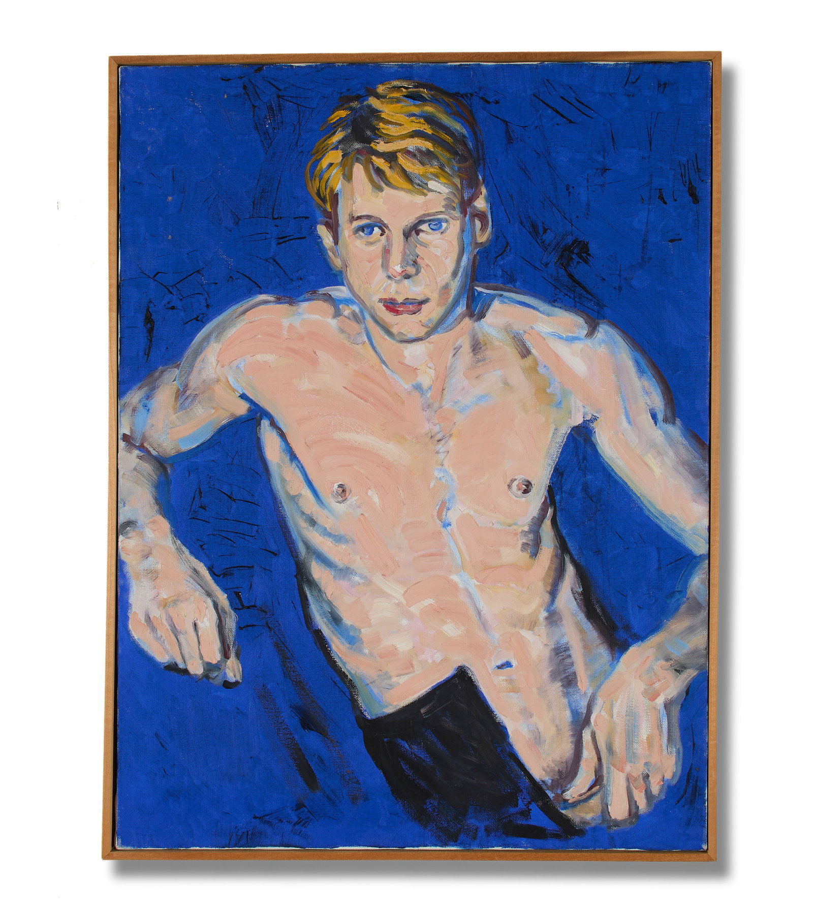 Alan Hampshire (American, 20th ce.): Untitled (Dancer Holding Dick), c. 1989 Oil on canvas. 24 1/2 x 18 1/2 in. (62 x 47.2 cm.) Provenance: Estate of Rick Barnett, a New York City curator and gay activist; acquired from