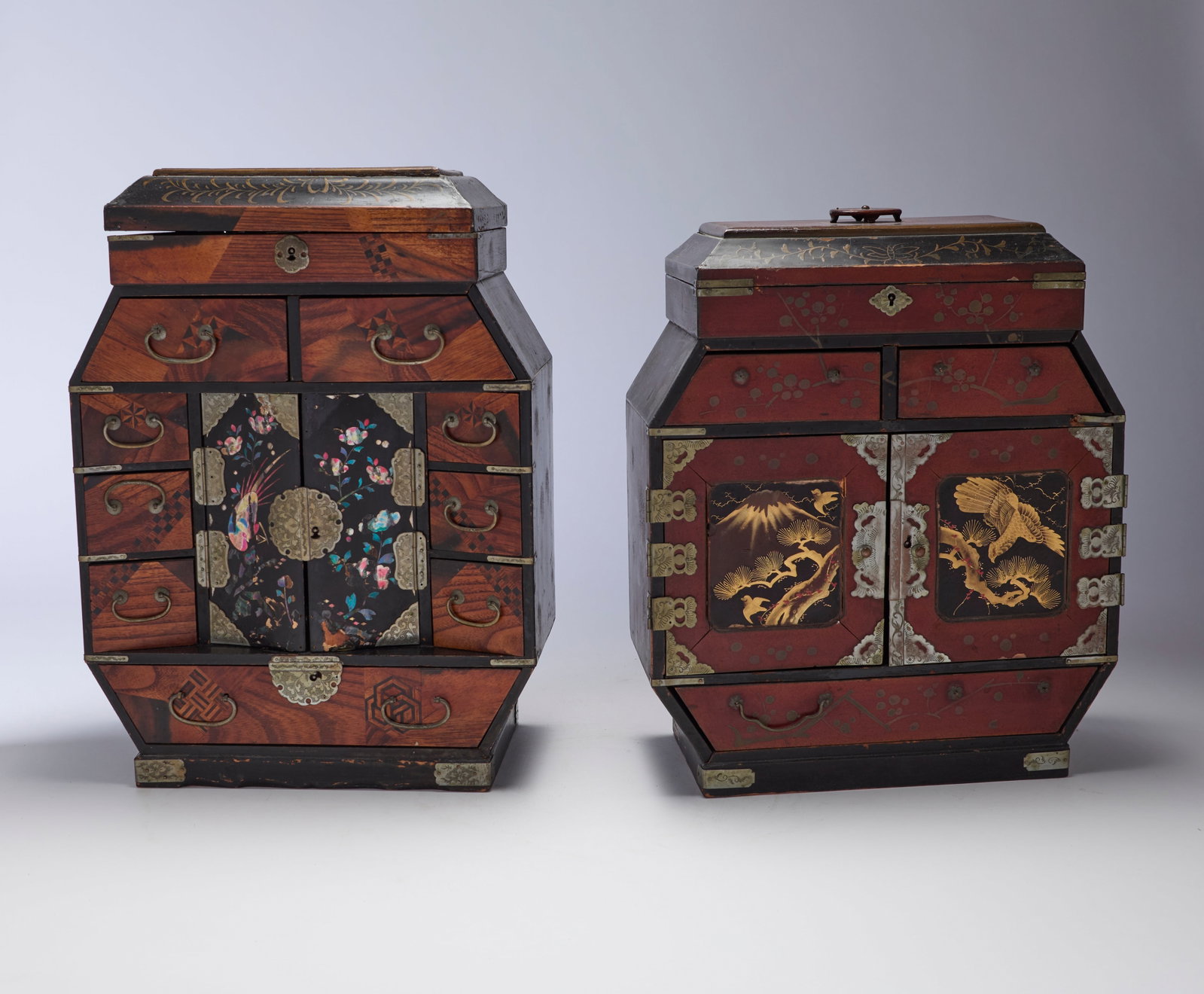 Japanese Inlaid and Lacquered Jewelry Chests (1 of 13)