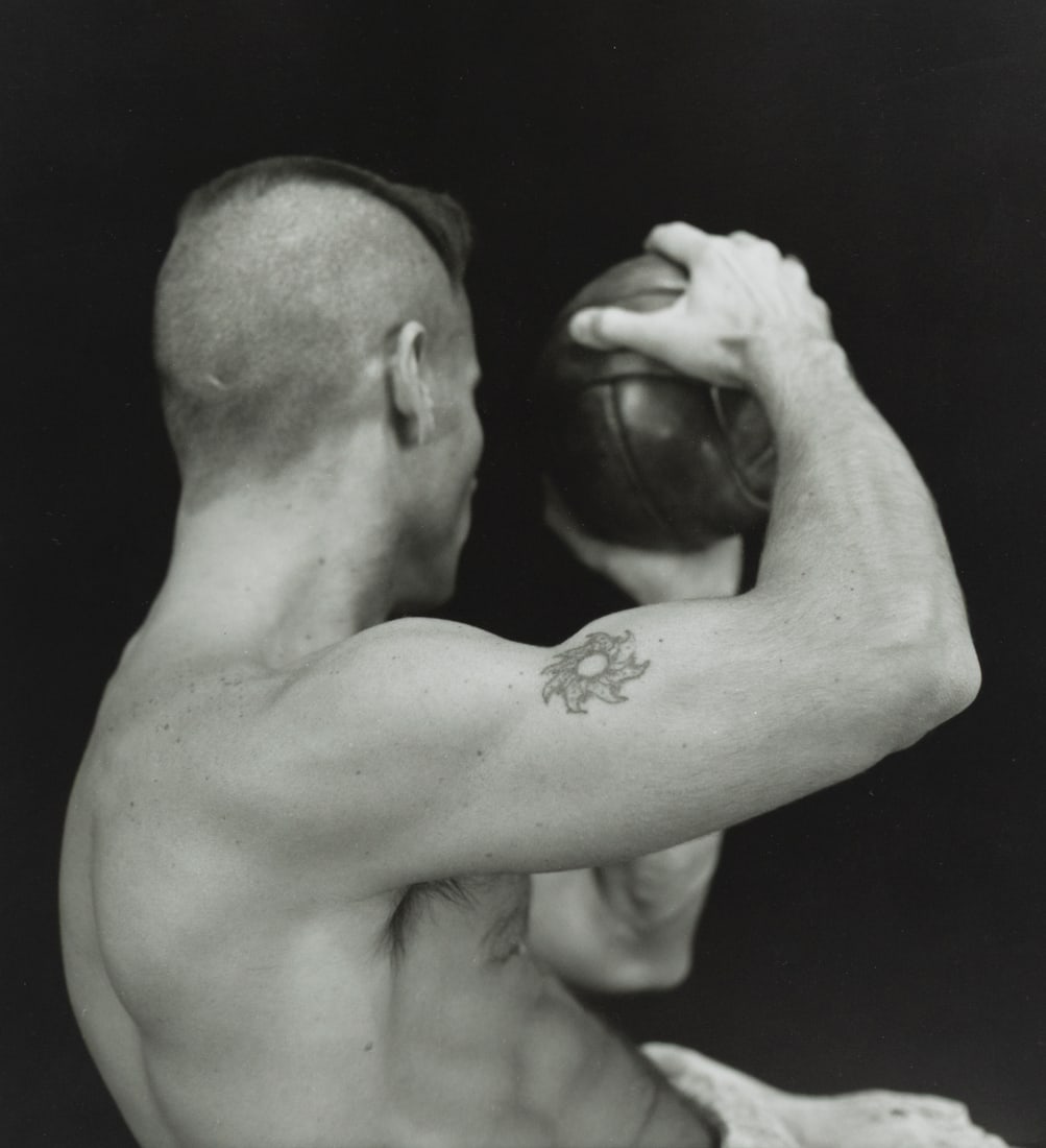 Ross Bennett Lewis (American, b. 1954): Untitled (Musculature), 1994. Gelatin silver print. 10/10. Artist's blind stamp on the lower right, "RBL"; Signed and dated in graphite on the verso, "Ross Bennett Lewis