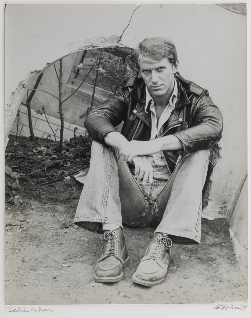 Fred Bisonnes (Dennis Forbes) (American, b. 1940): Cal Culver, 1974. Gelatin silver print, mounted on board. Titled, signed, and dated in graphite along the lower margin, "Calvin Culver; D. Forbes 74." A portrait of the