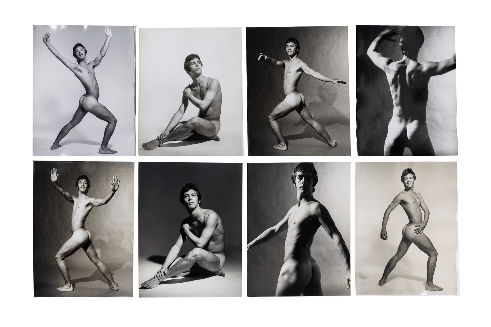 Roy Blakey (American, 1930-2024): A Series of Eight (8) Photographs by Roy Blakey for After Dark magazine, ca. 1970s. Gelatin silver print. Each featuring the photographer's stamp on the verso. A seri