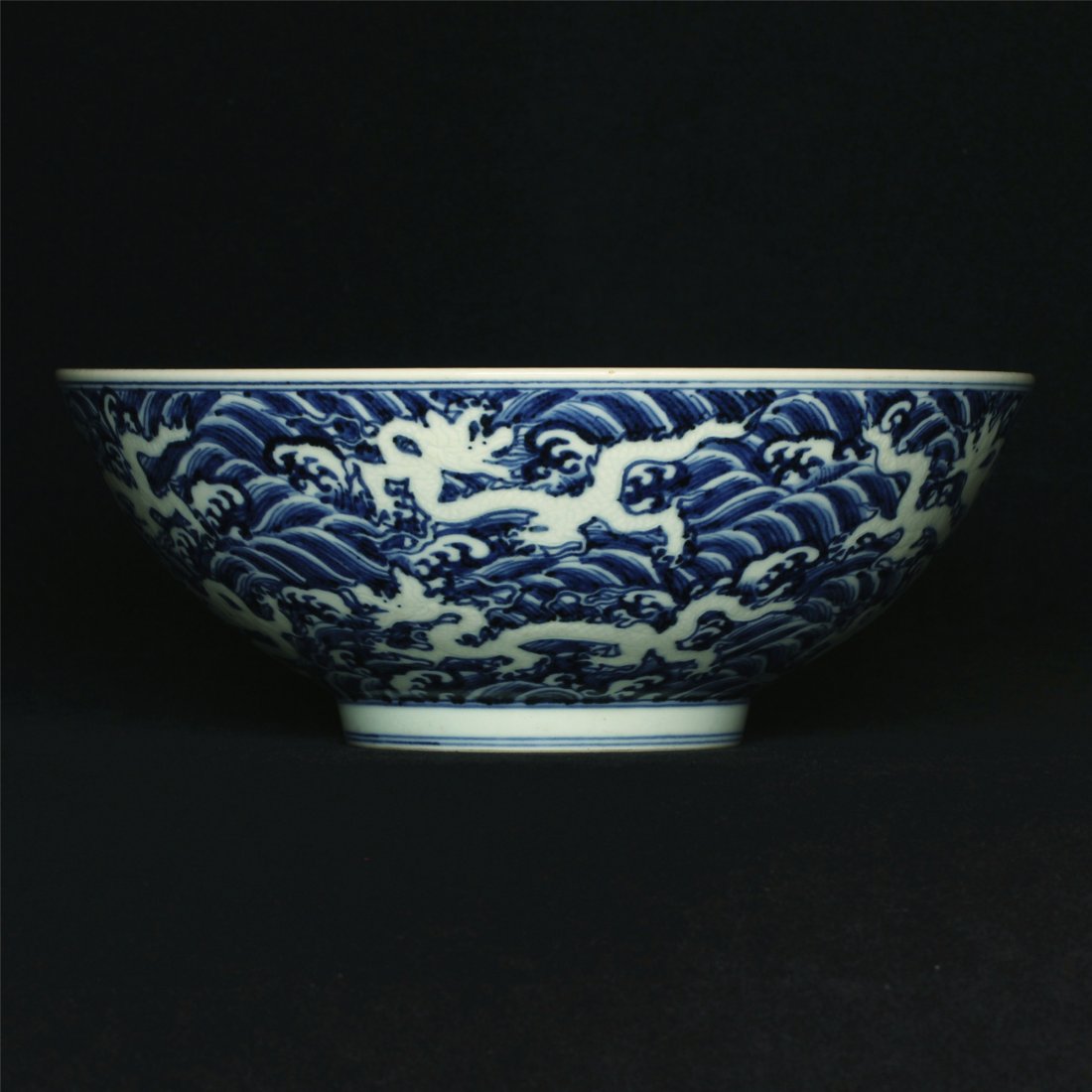 Blue and white porcelain bowl of Ming Dynasty XuanDe: Blue and white porcelain bowl of Ming Dynasty XuanDe mark. Measure(inch), Height: 3-3/4, Diameter: 10 .