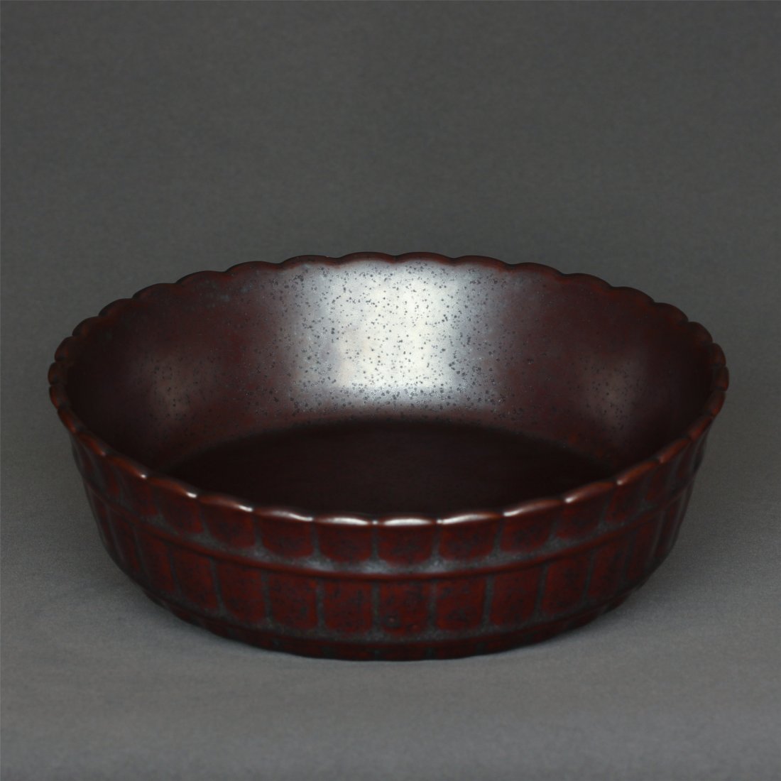 Iron oxide red glaze Brush Washer of Qing Dynasty (1 of 10)
