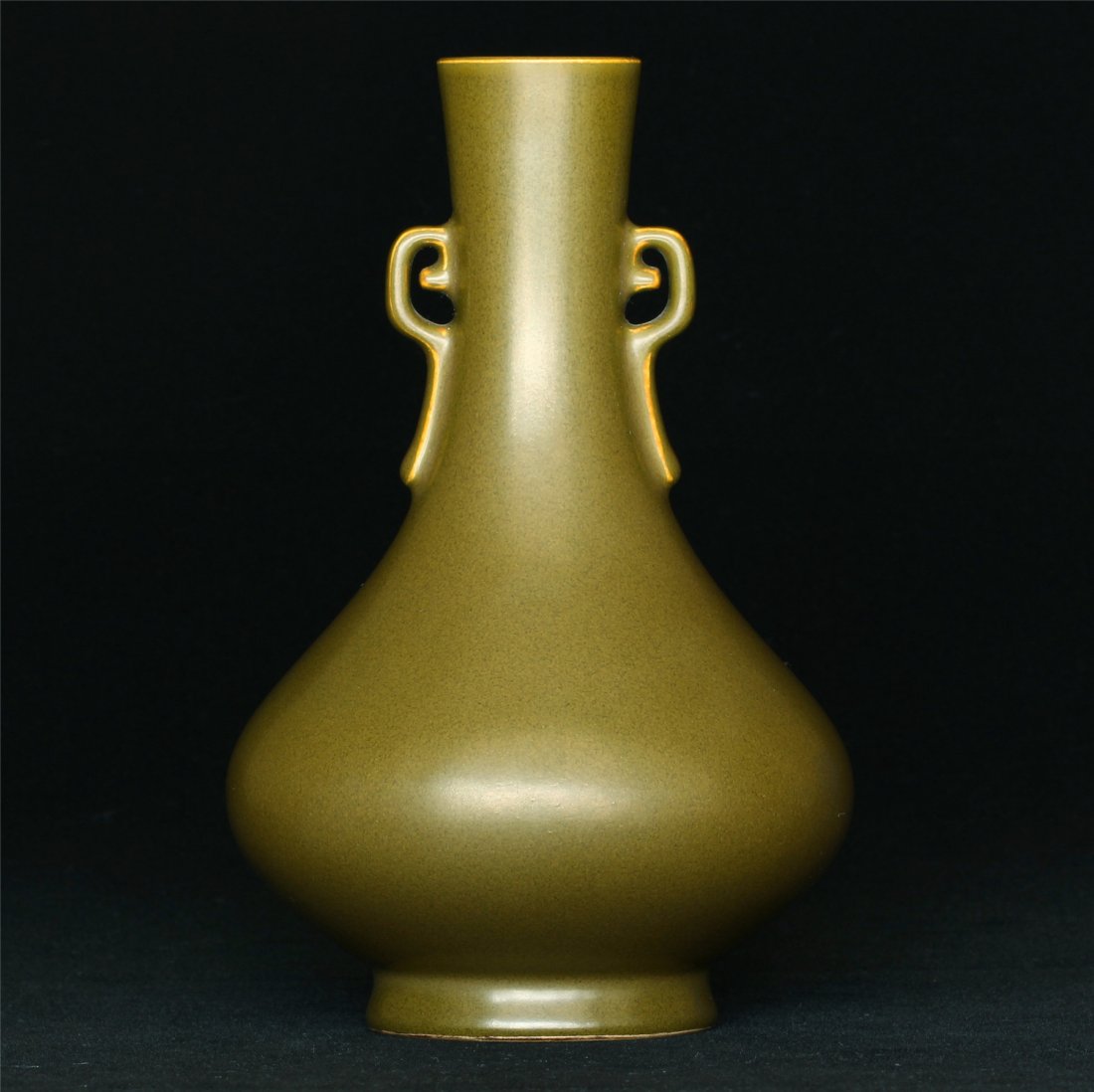 Tea glaze porcelain vase of Qing Dynasty QianLong mark. (1 of 10)