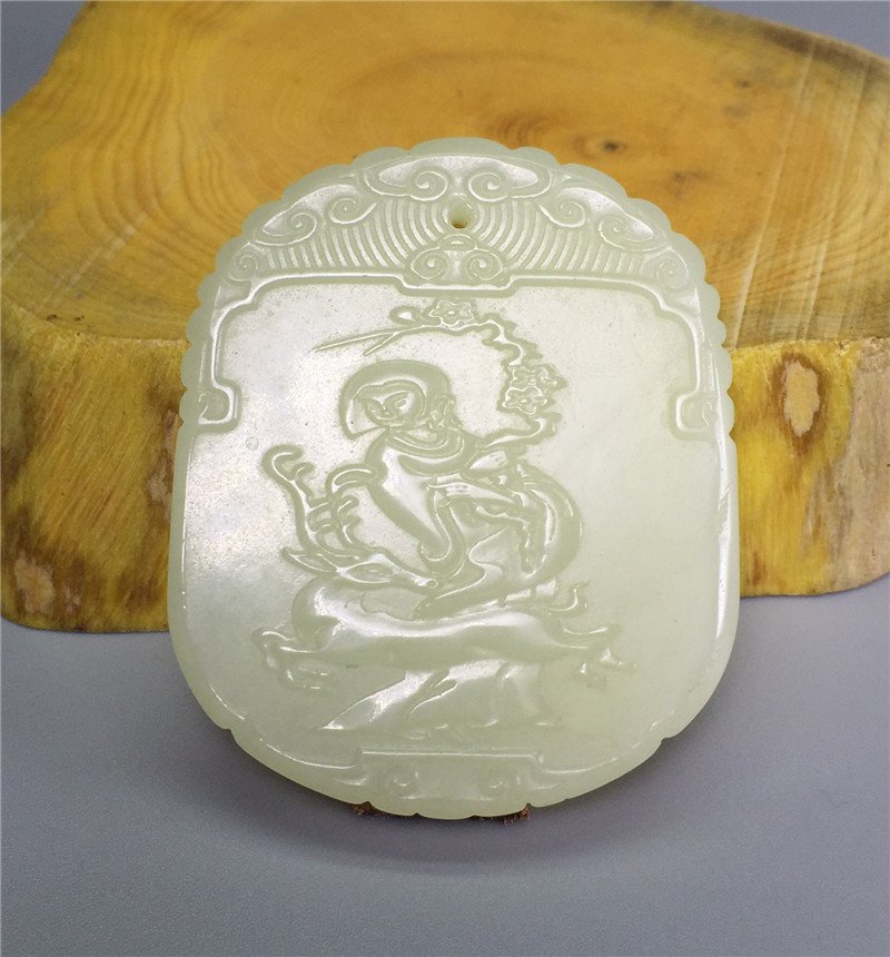 Chinese antique white jade carved brand (1 of 10)