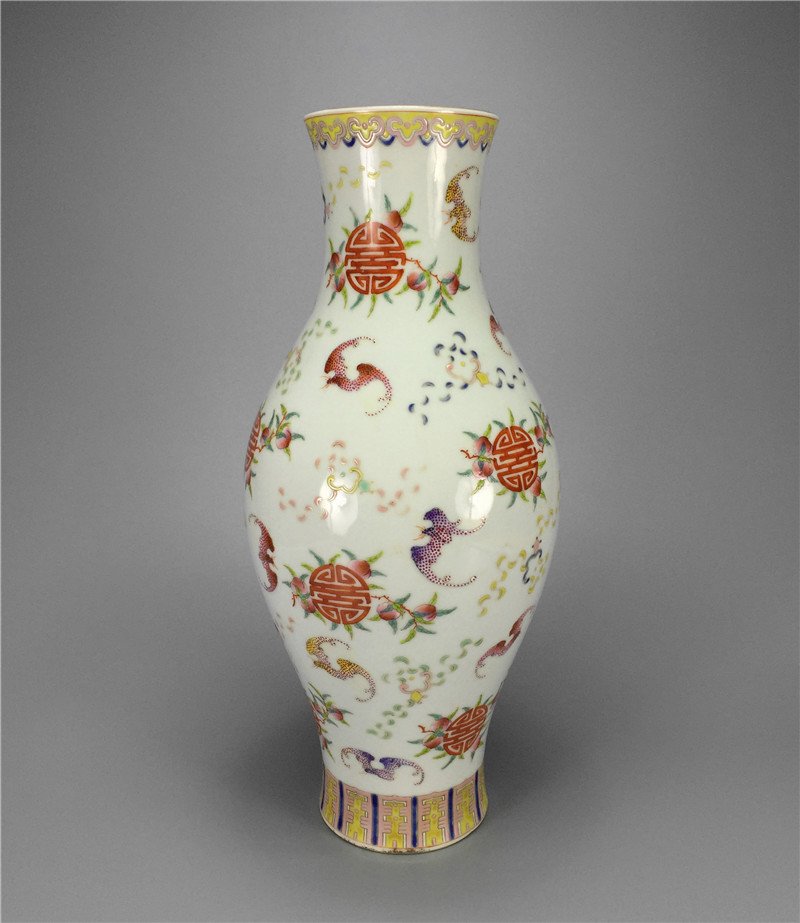Qing Dynasty "QiangLong" famille rose porcelain vase. (1 of 10)