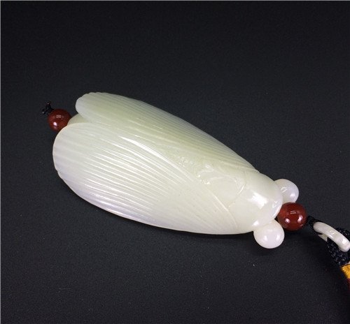 Chinese white jade carved Cicada (1 of 6)