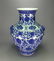 Exquisite blue and white large porcelain vase of Qing D